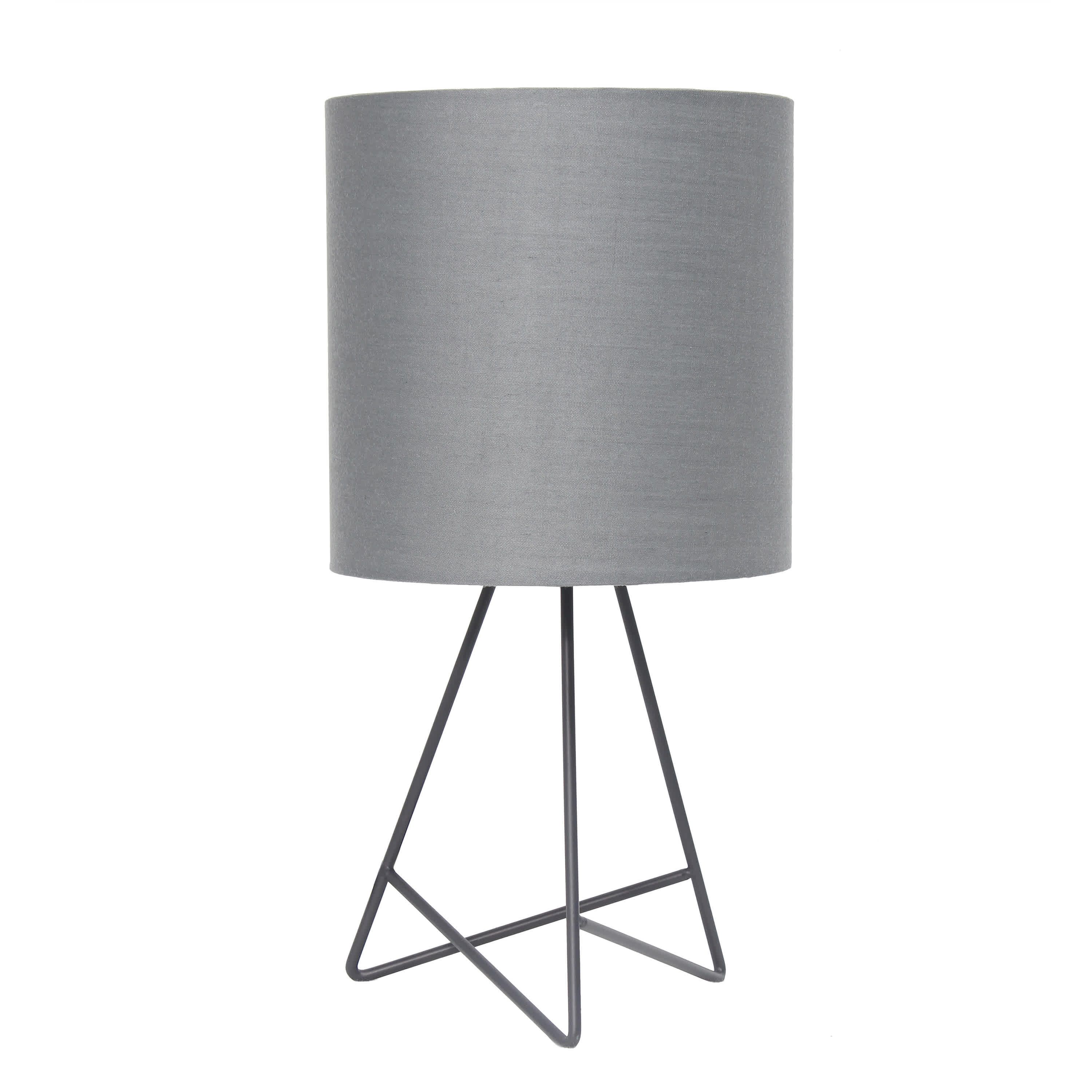 Glamora 14" Modern Chic Wire Table Lamp, for Living Room, Bedroom, Home Décor, White with White Shade