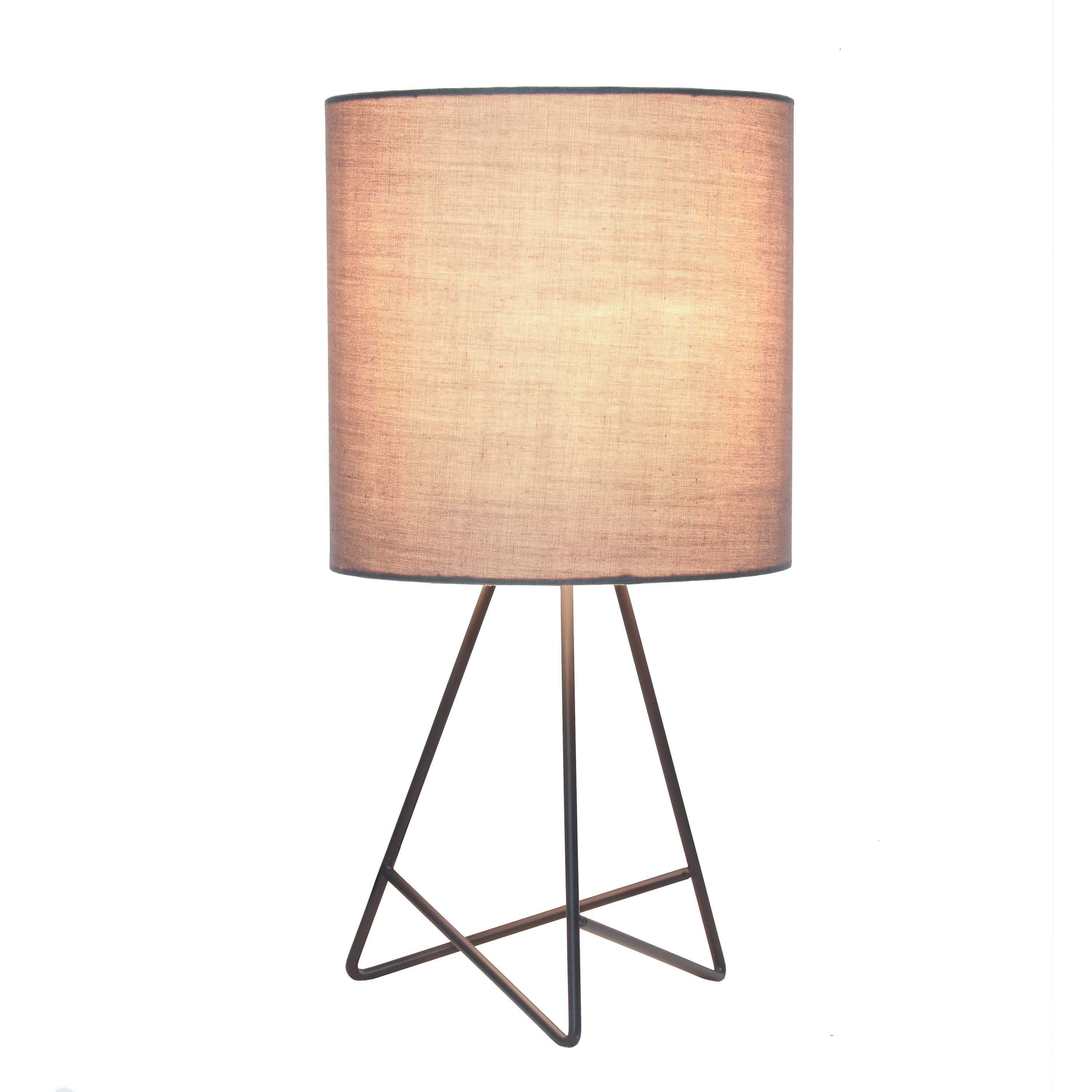 Glamora 14" Modern Chic Wire Table Lamp, for Living Room, Bedroom, Home Décor, White with White Shade