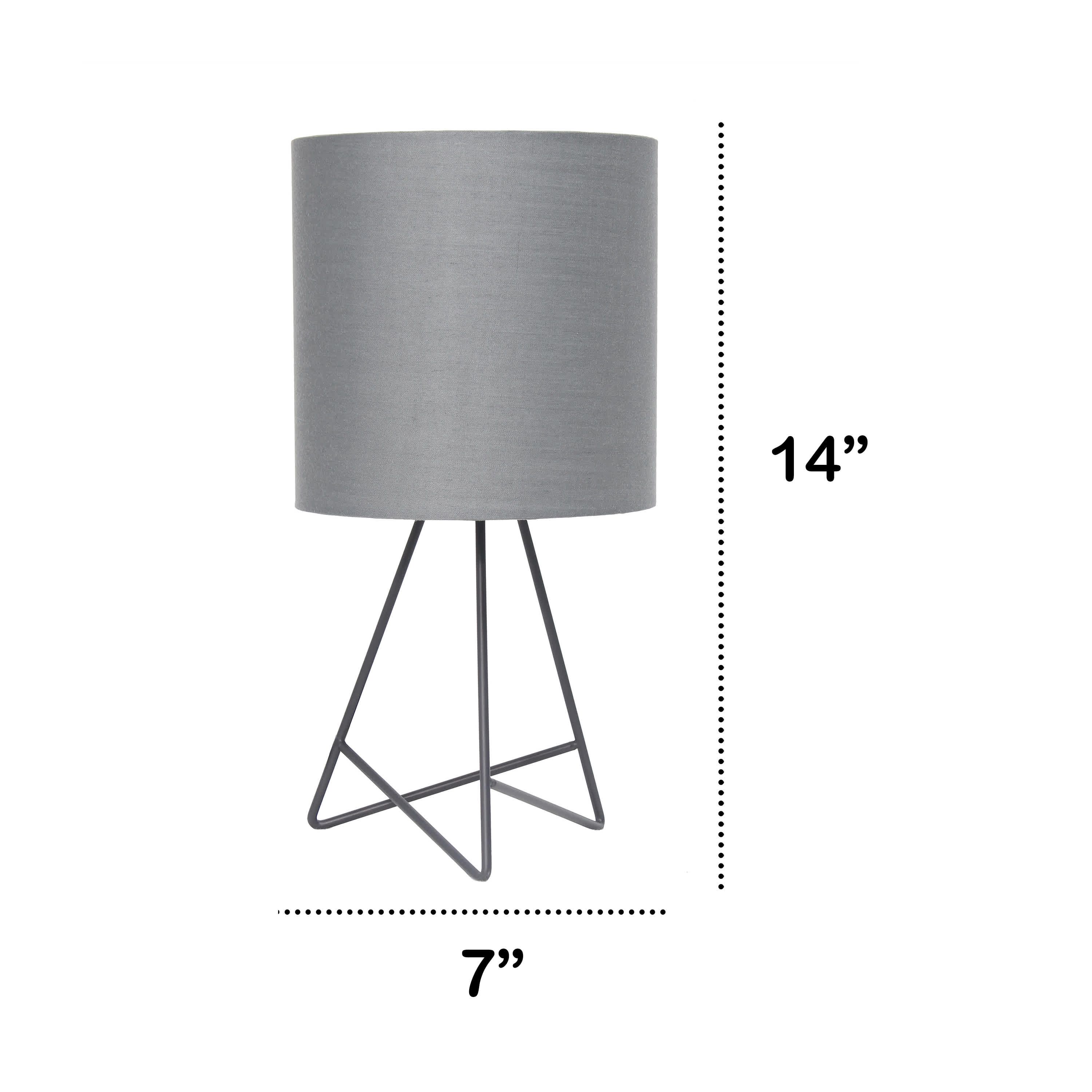Glamora 14" Modern Chic Wire Table Lamp, for Living Room, Bedroom, Home Décor, White with White Shade