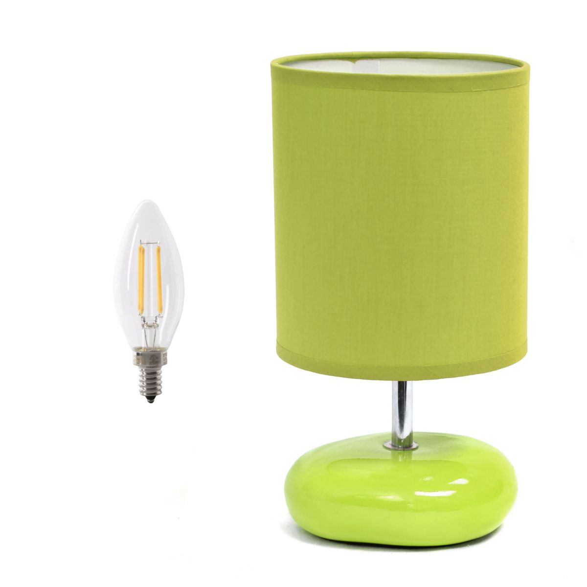 10.24" Stonies Small Stone Look Table Bedside Lamp with LED Bulb, Purple