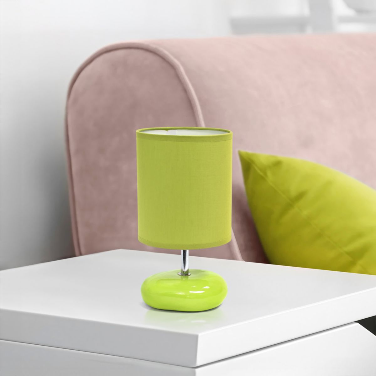 10.24" Stonies Small Stone Look Table Bedside Lamp with LED Bulb, Purple