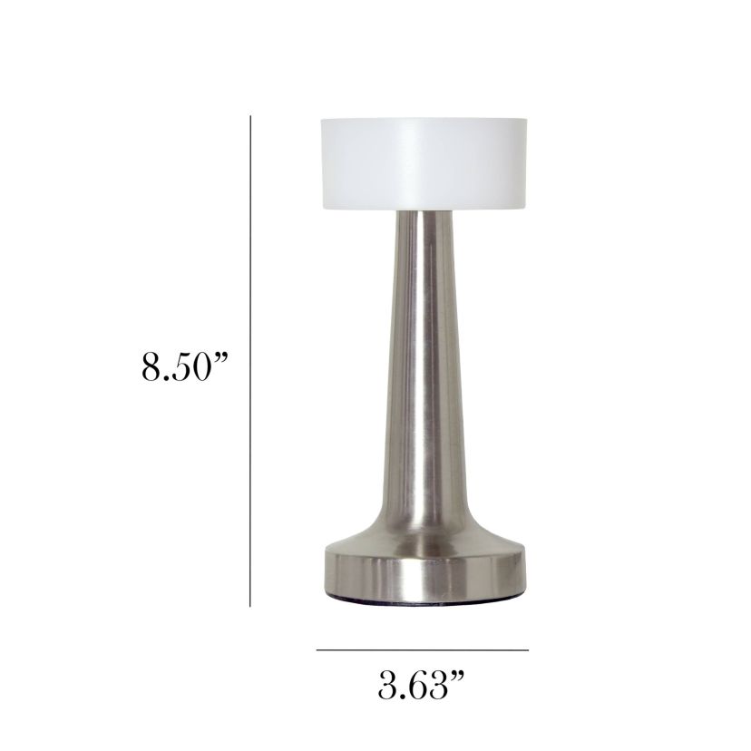 8.5" Mushroom Magic Dimming & Rechargeable Cordless 4-Way Touch Sensor Saucer Desk Lamp, Black