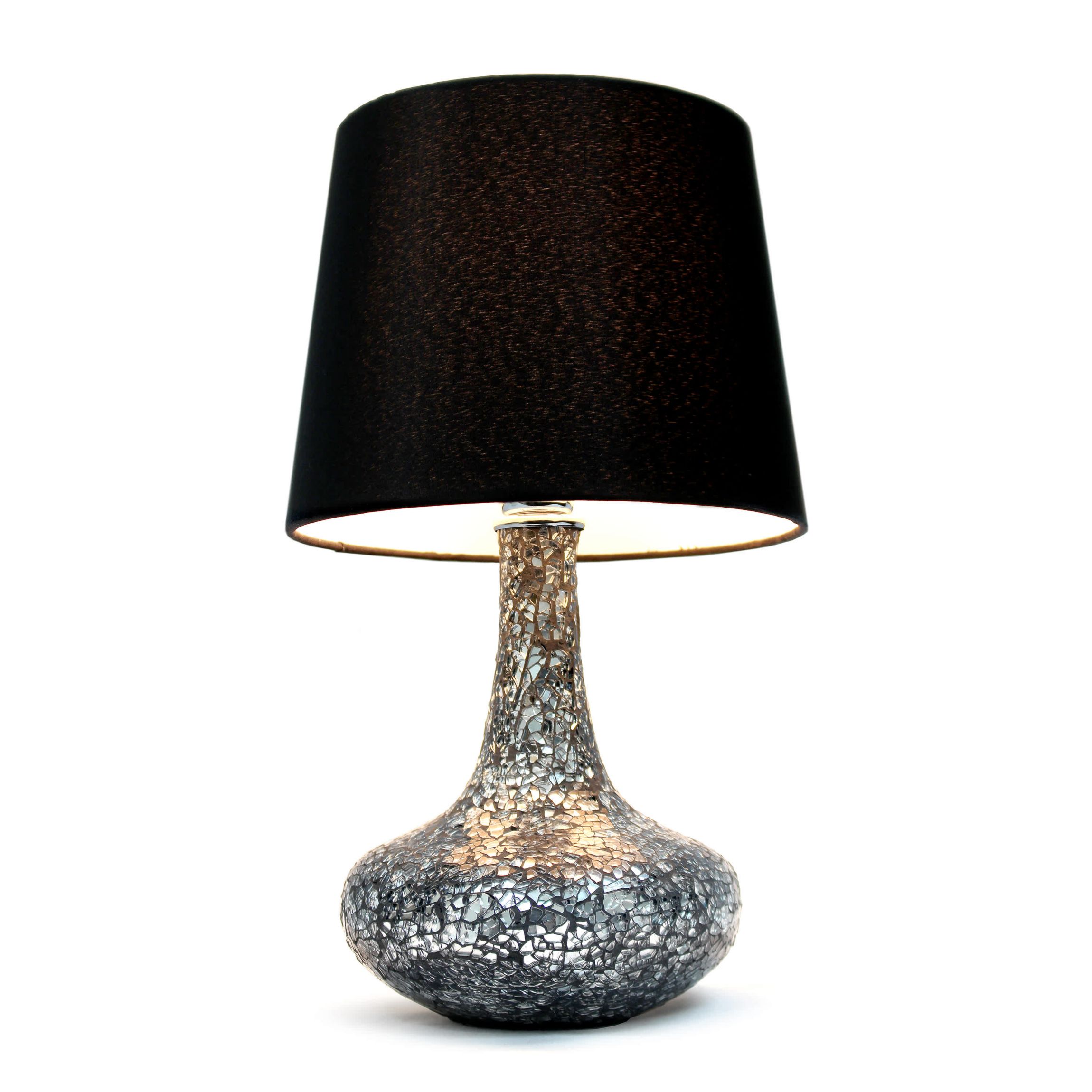 14.17" Mosaic Tiled Glass Genie Table Lamp with LED Bulb, Champagne