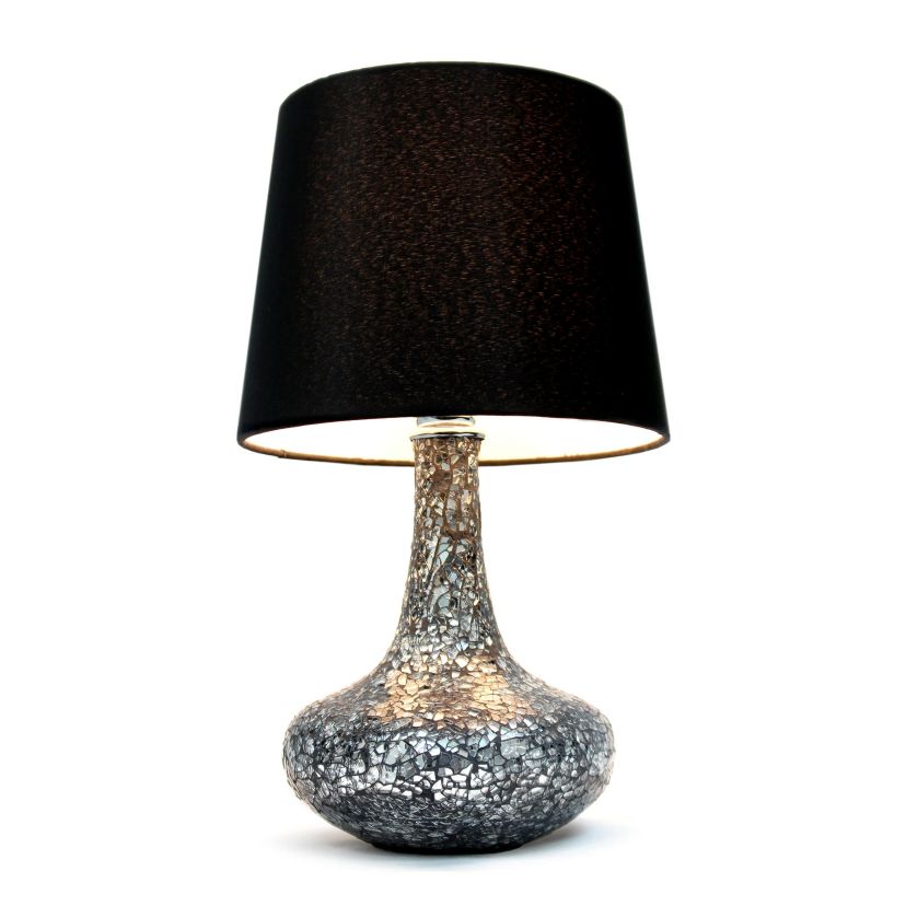 14.17" Mosaic Tiled Glass Genie Table Lamp with LED Bulb, Champagne