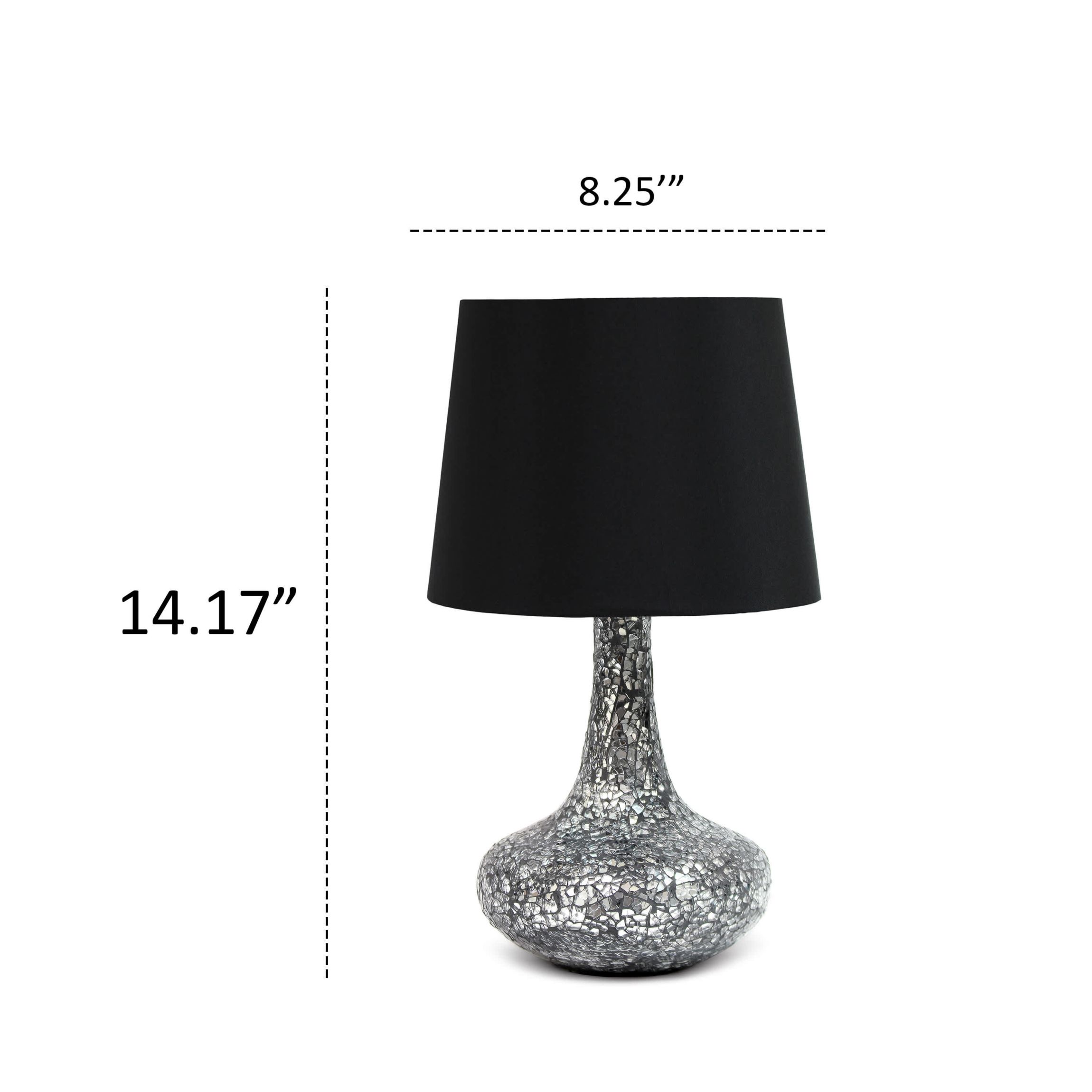 14.17" Mosaic Tiled Glass Genie Table Lamp with LED Bulb, Champagne