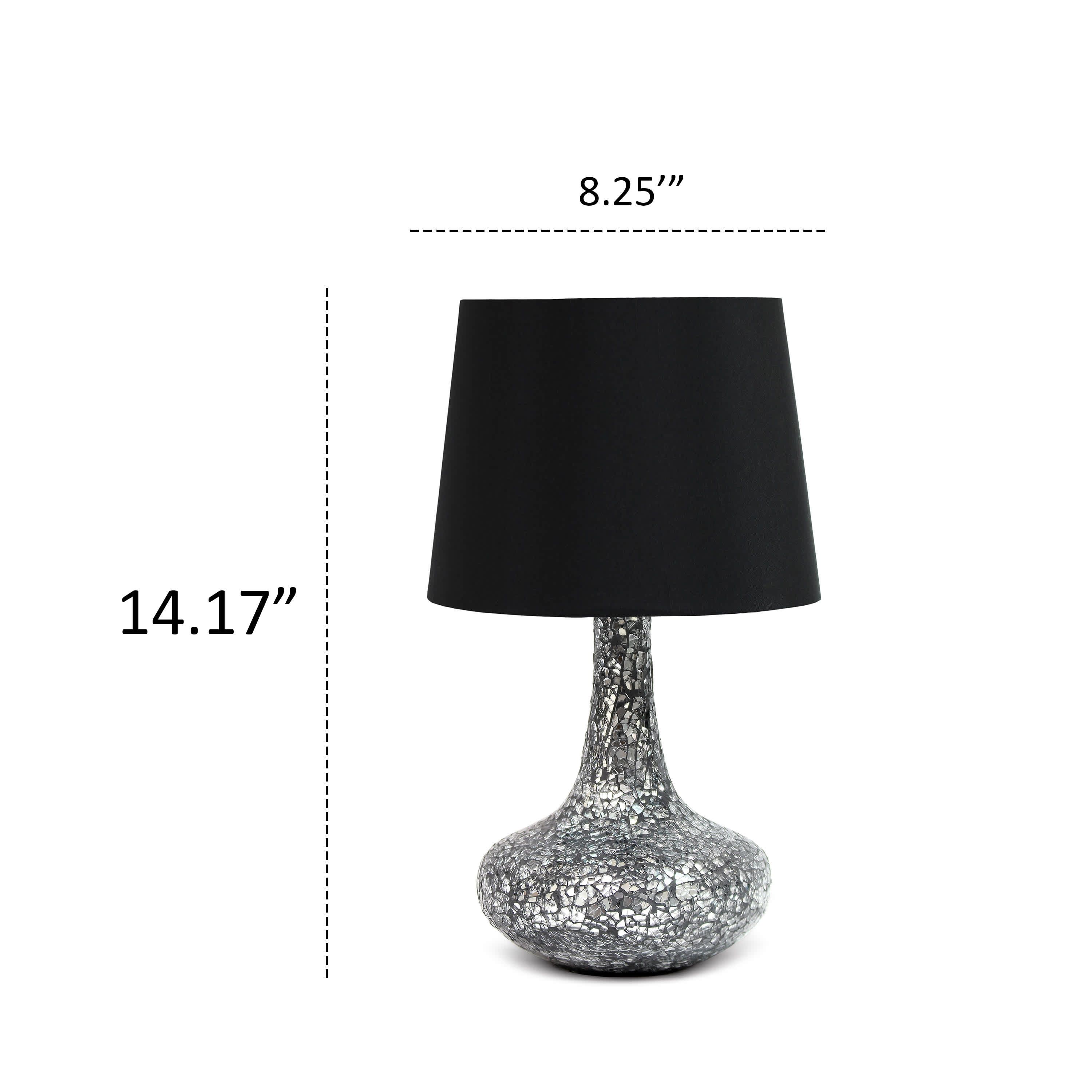 14.17" Mosaic Tiled Glass Genie Table Lamp with LED Bulb, Champagne