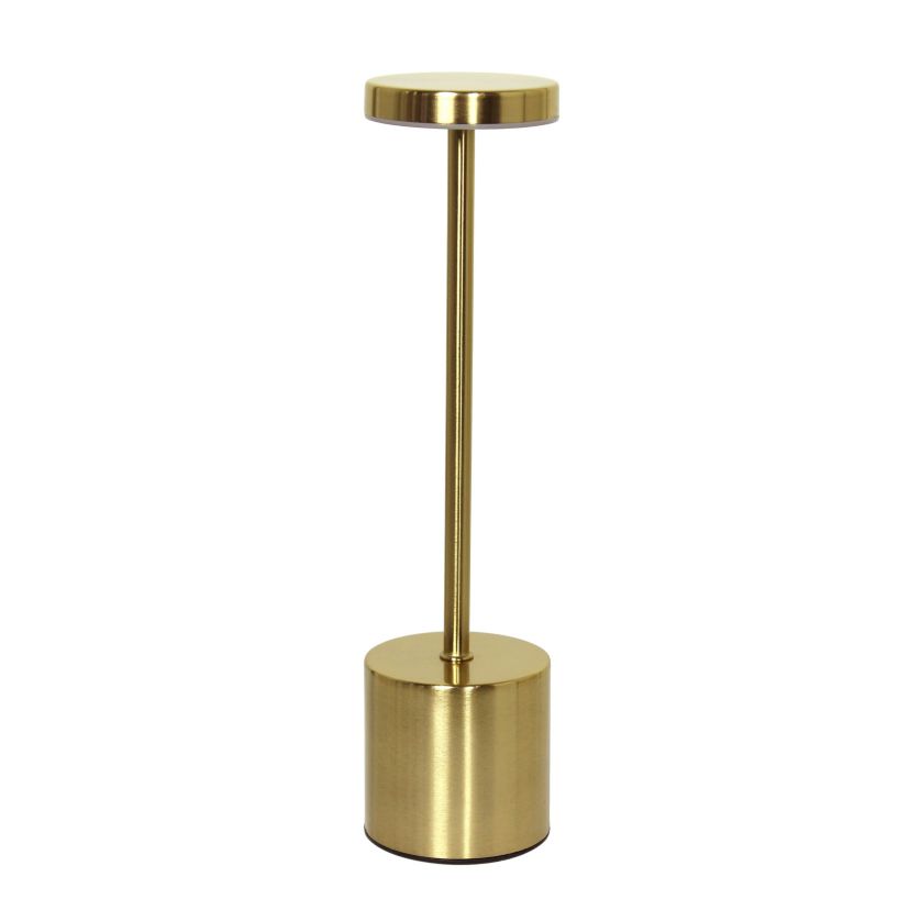 12.75" Mushroom Magic Disc Dimming & Rechargeable Cordless 4-Way Touch Sensor Stick Desk Lamp, Gold