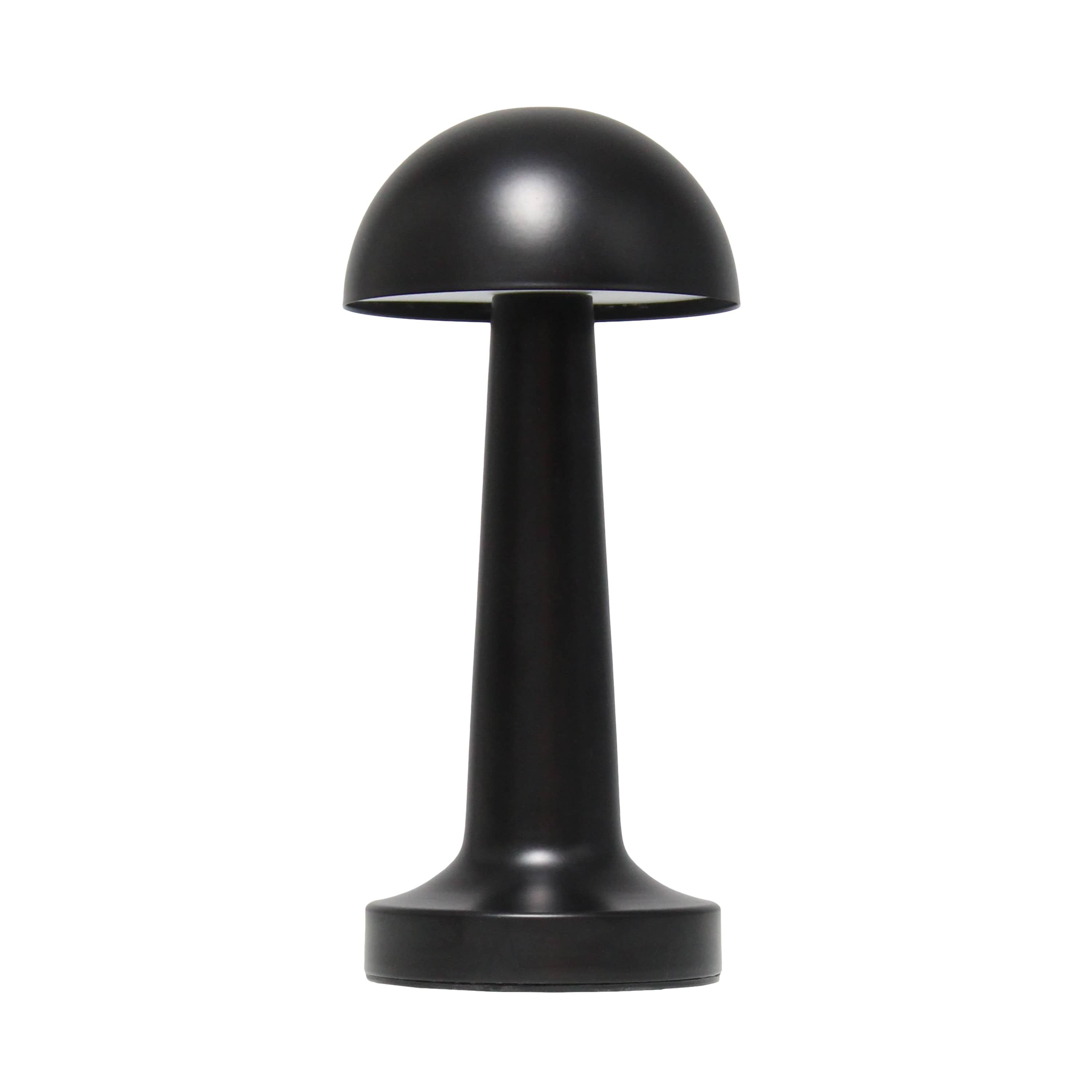 8.88" Mushroom Magic Mini Metal Dimming & Rechargeable Cordless 4-Way Touch Sensor Dome Desk Lamp, White