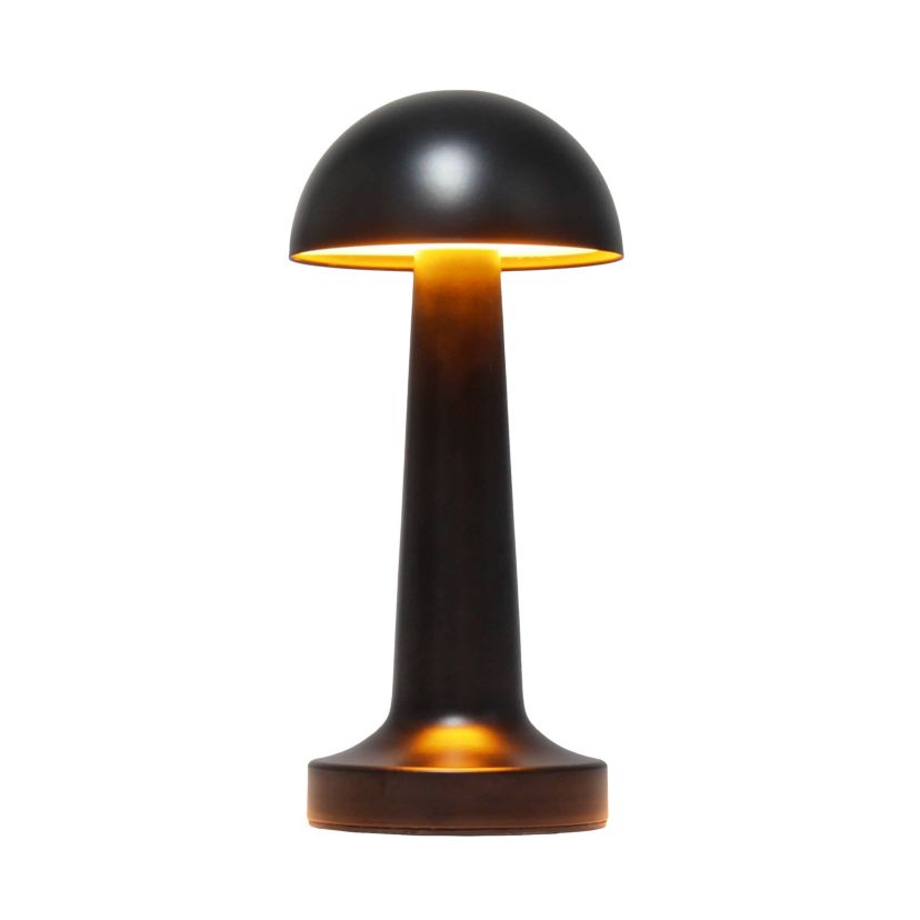 8.88" Mushroom Magic Mini Metal Dimming & Rechargeable Cordless 4-Way Touch Sensor Dome Desk Lamp, White