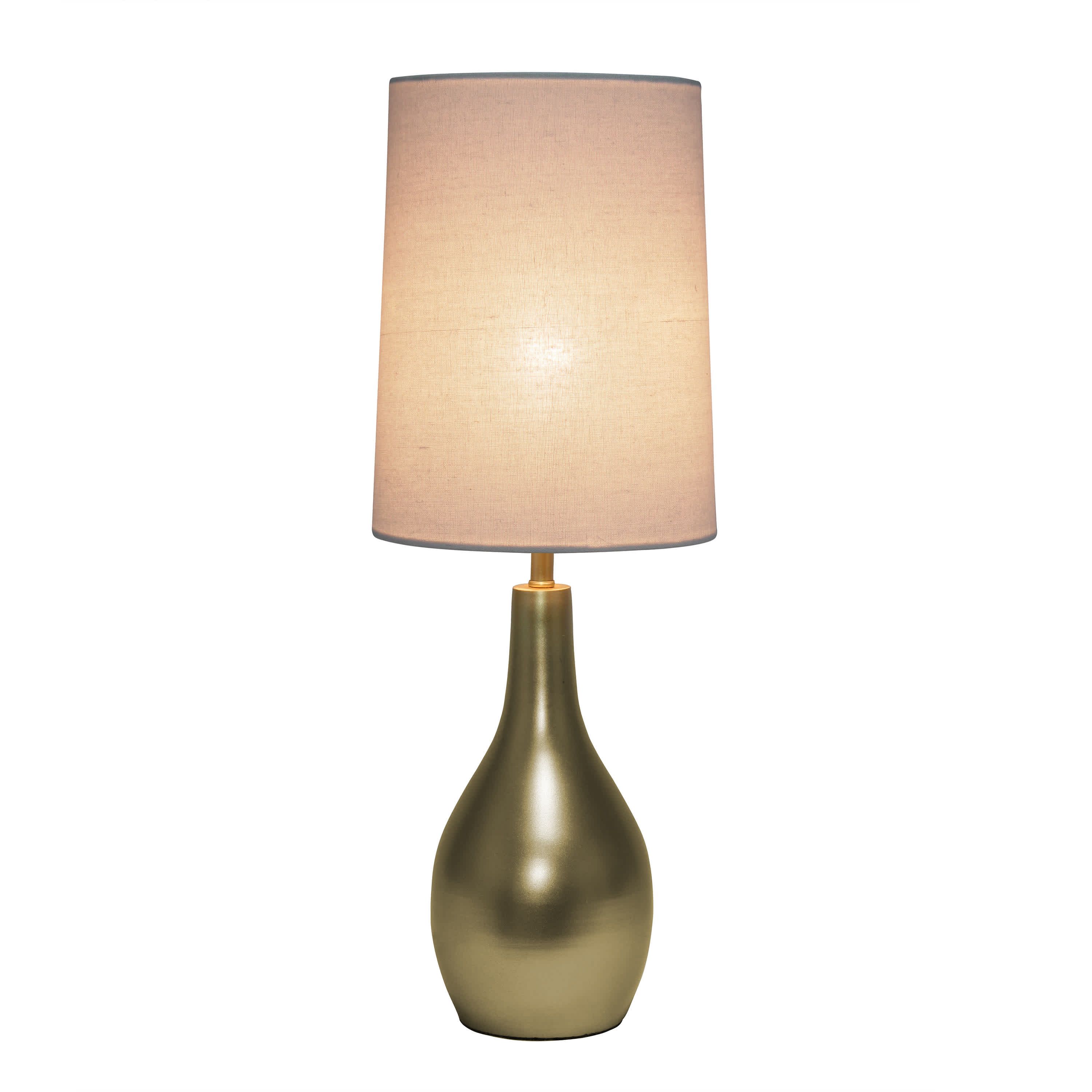 19.5" Stylish Contemporary Hourglass Table Lamp, for Living Room, Bedroom, Office, Dining Room, Entryway, Brushed Nickel