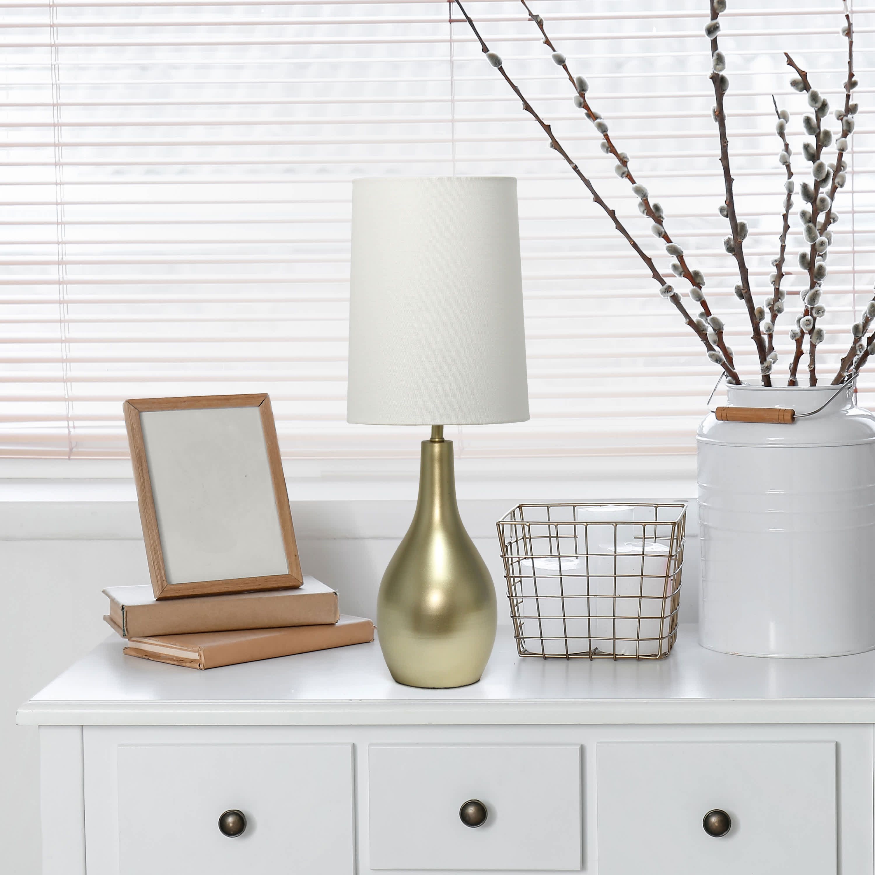 19.5" Stylish Contemporary Hourglass Table Lamp, for Living Room, Bedroom, Office, Dining Room, Entryway, Brushed Nickel