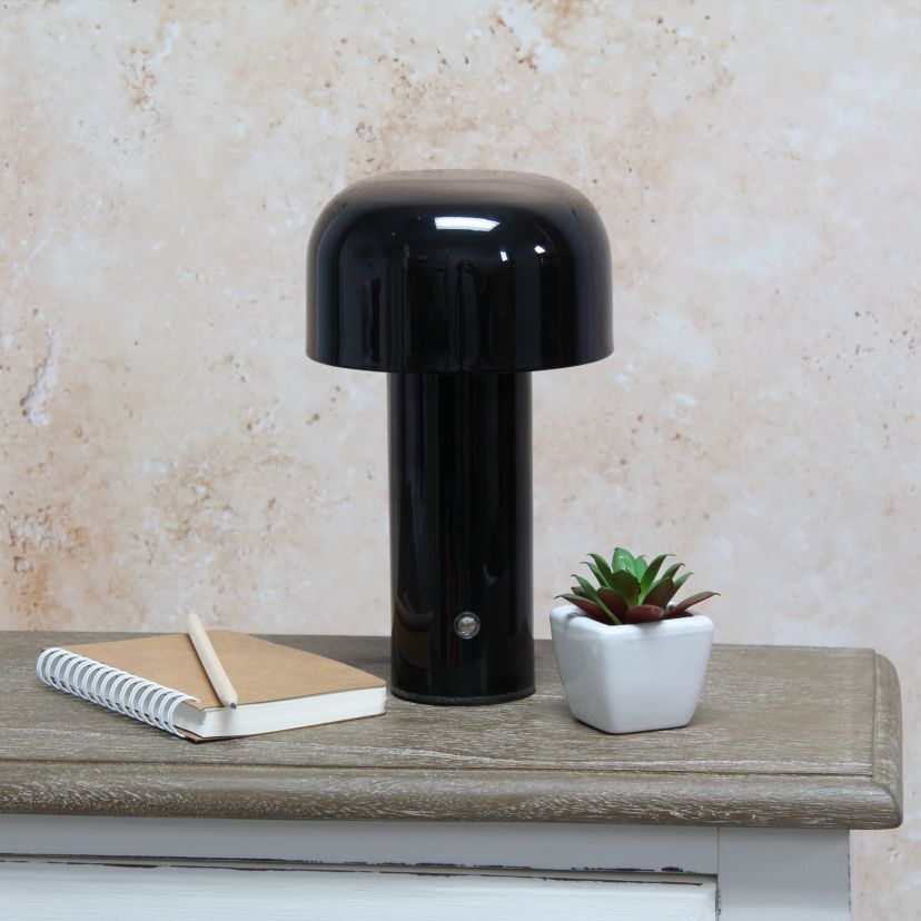 8.26" Mushroom Magic Mini Dome Dimming LED Touch Lamp, Portable and Rechargeable, White