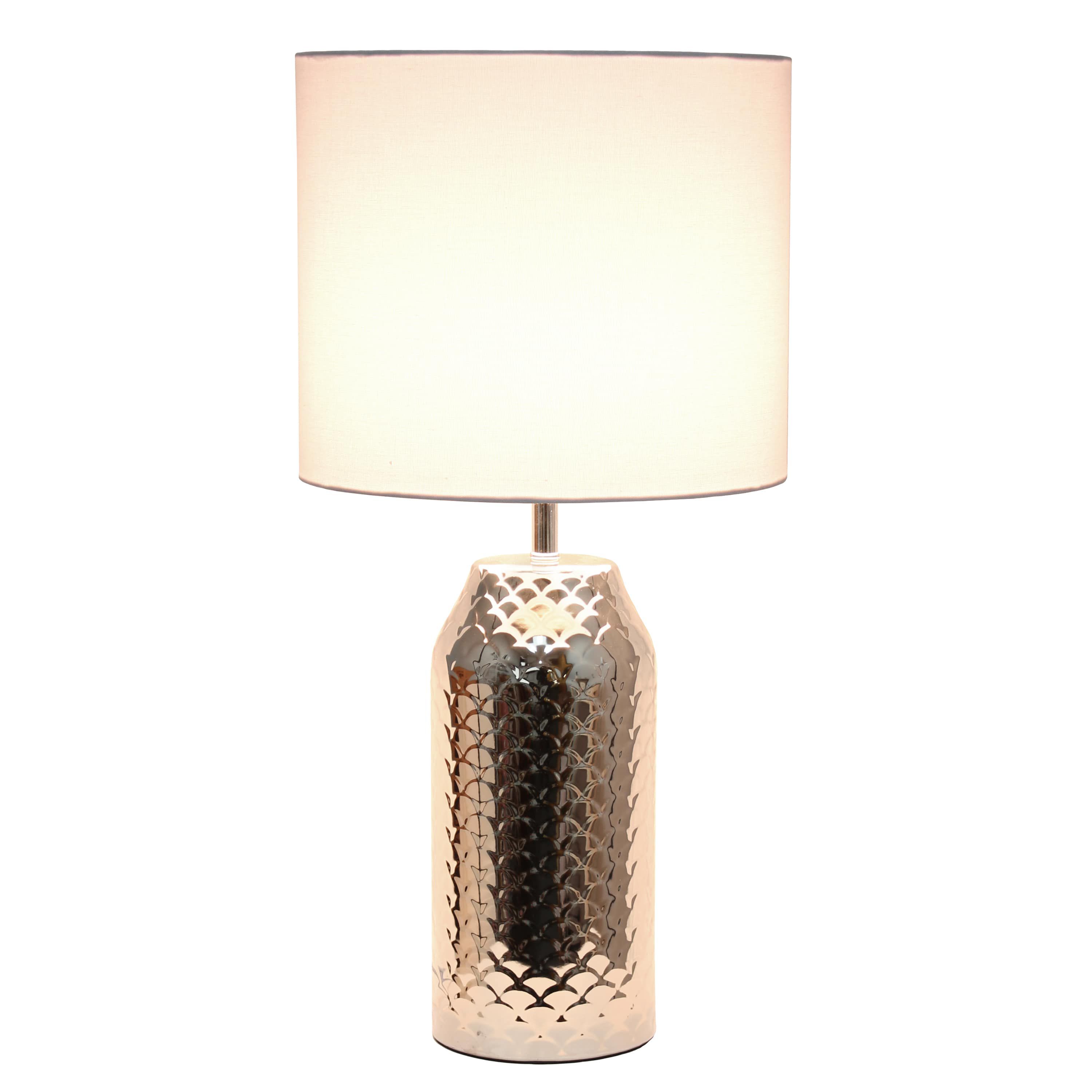23.75" Whimsical Wave Porcelain Mermaid Fishscale Table Lamp, Gold with Black Shade