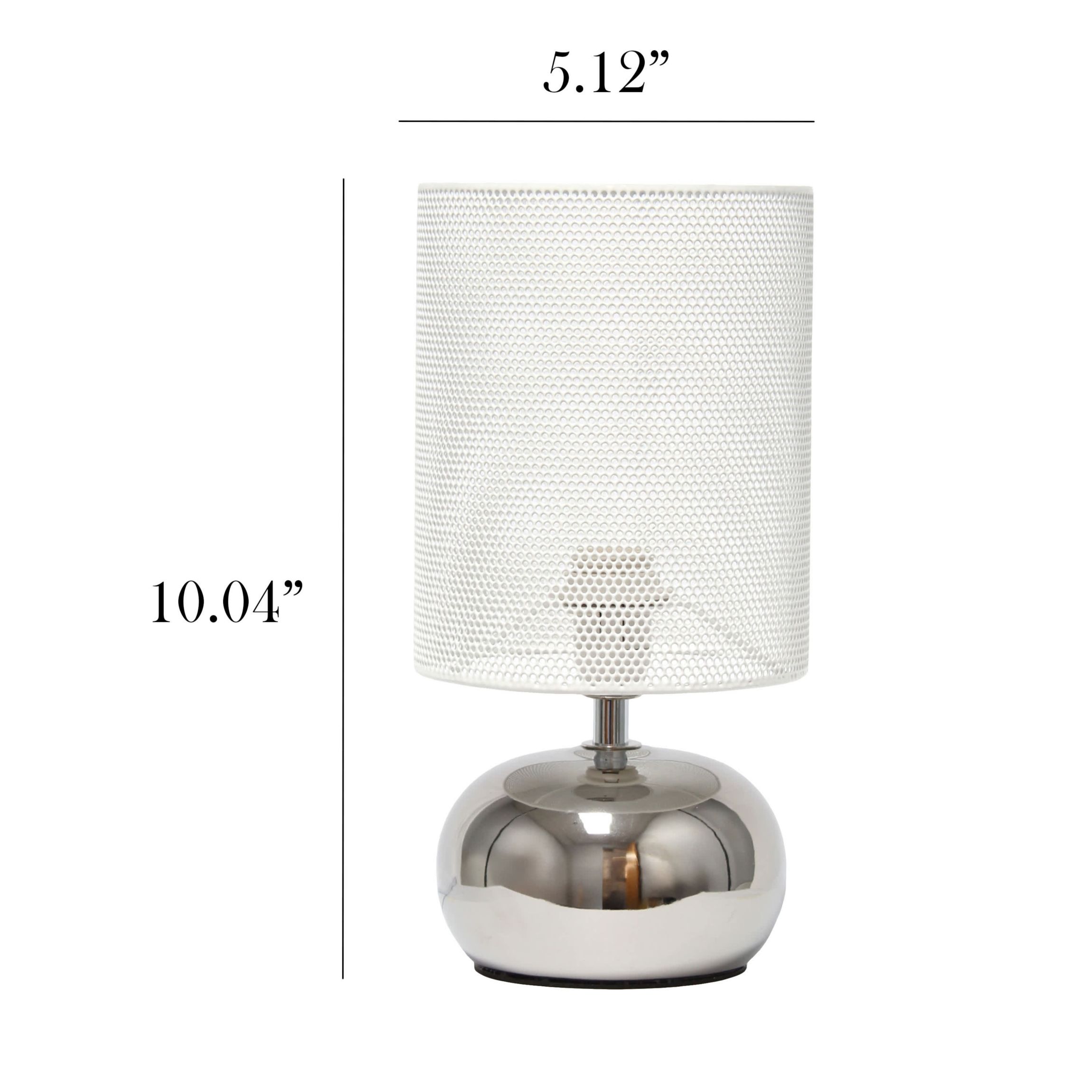 10.04" Mesh Around Bedside Mini Ceramic Table Lamp With Matching Mesh Shade, Gray