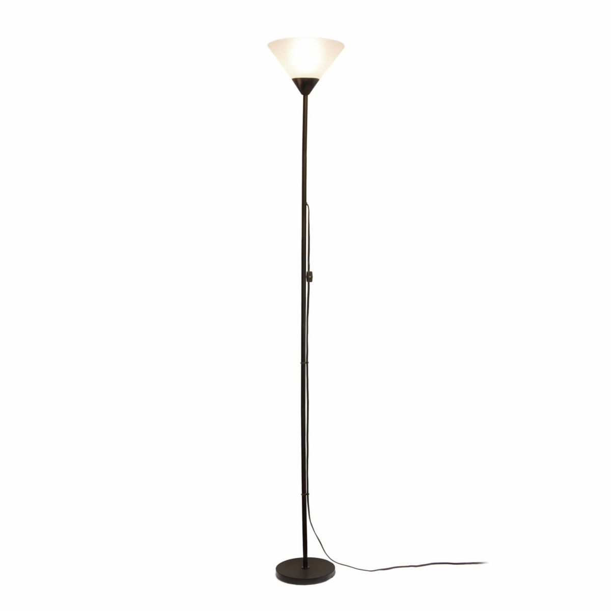 70" 1 Light Stick Torchiere Floor Lamp with LED Bulb, Silver