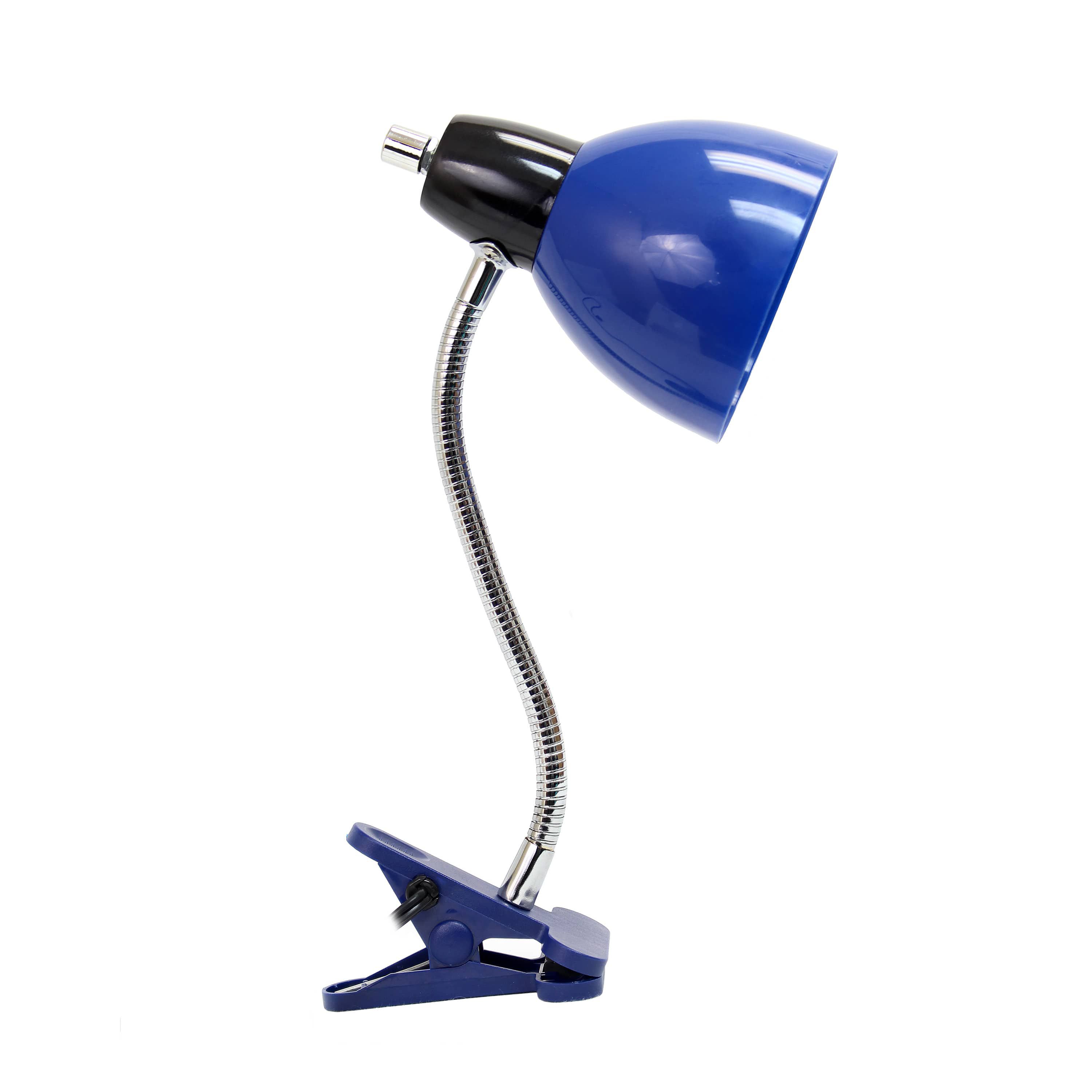 15.25" Basic Clip On Reading Light with Flexible Gooseneck, for Office, Desk, Study Nook, Workspace, Blue