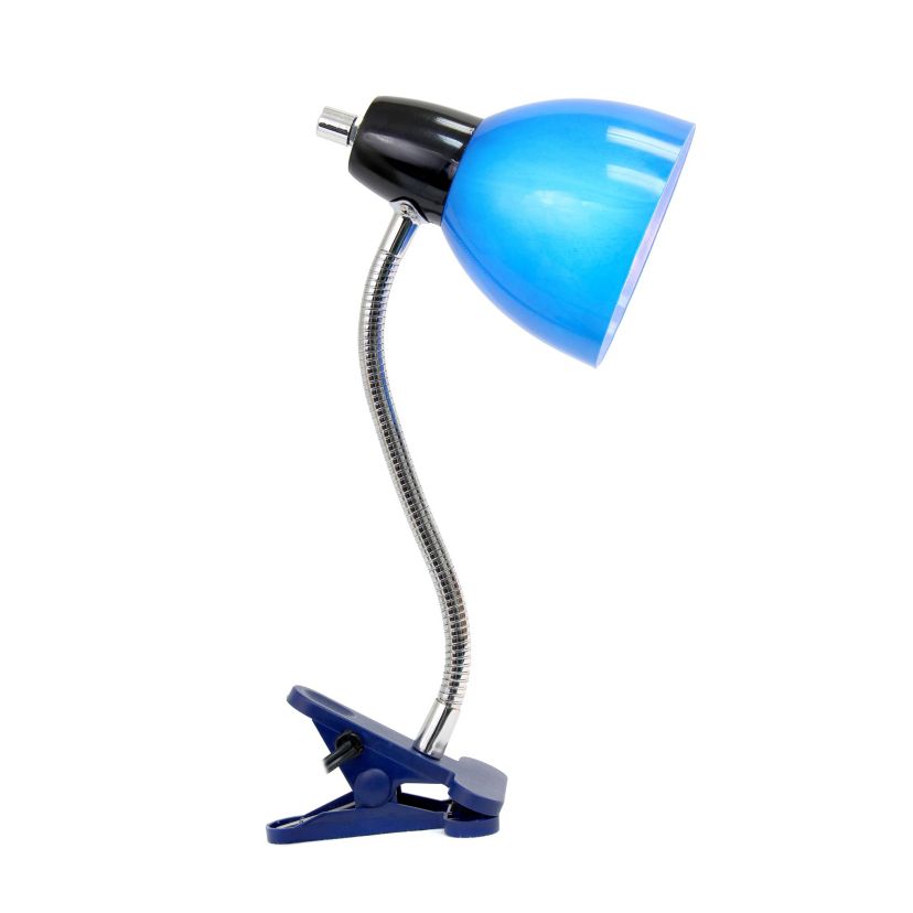 15.25" Basic Clip On Reading Light with Flexible Gooseneck, for Office, Desk, Study Nook, Workspace, Blue