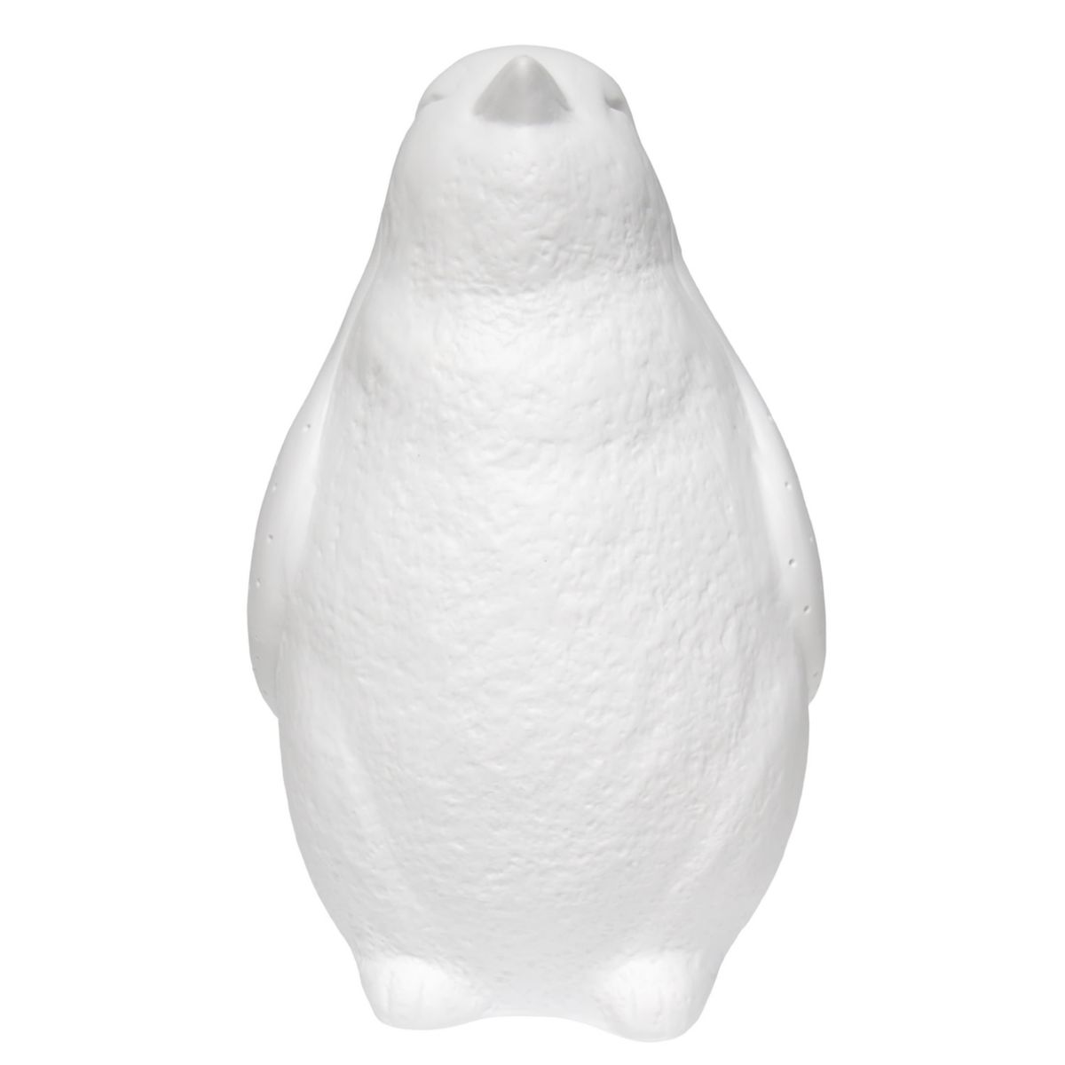10.23" Playful Ceramic Polar Penguin Light, for Home Décor, Nightstand, End Table, Entryway, Bookshelf, Kids Room, White