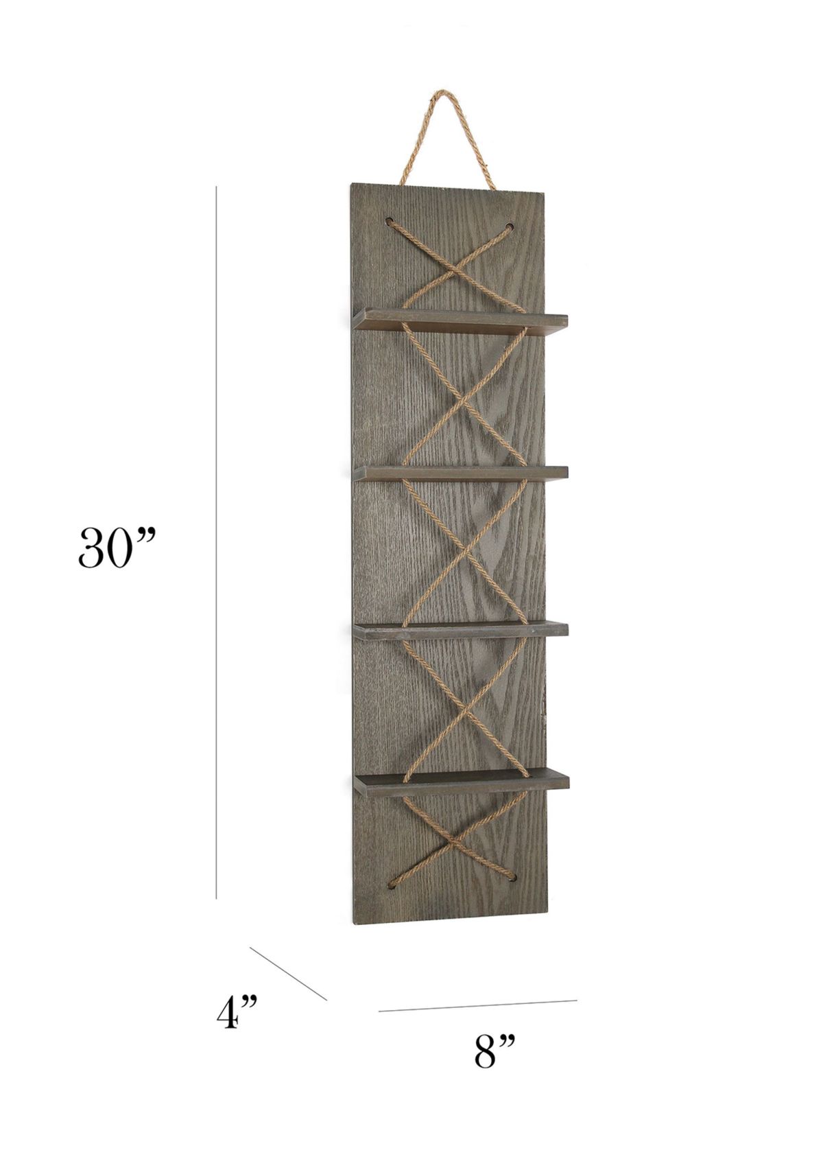 Elegant Designs Positano Nautical Rope 4 Bottle Vertical Wall Mounted ...