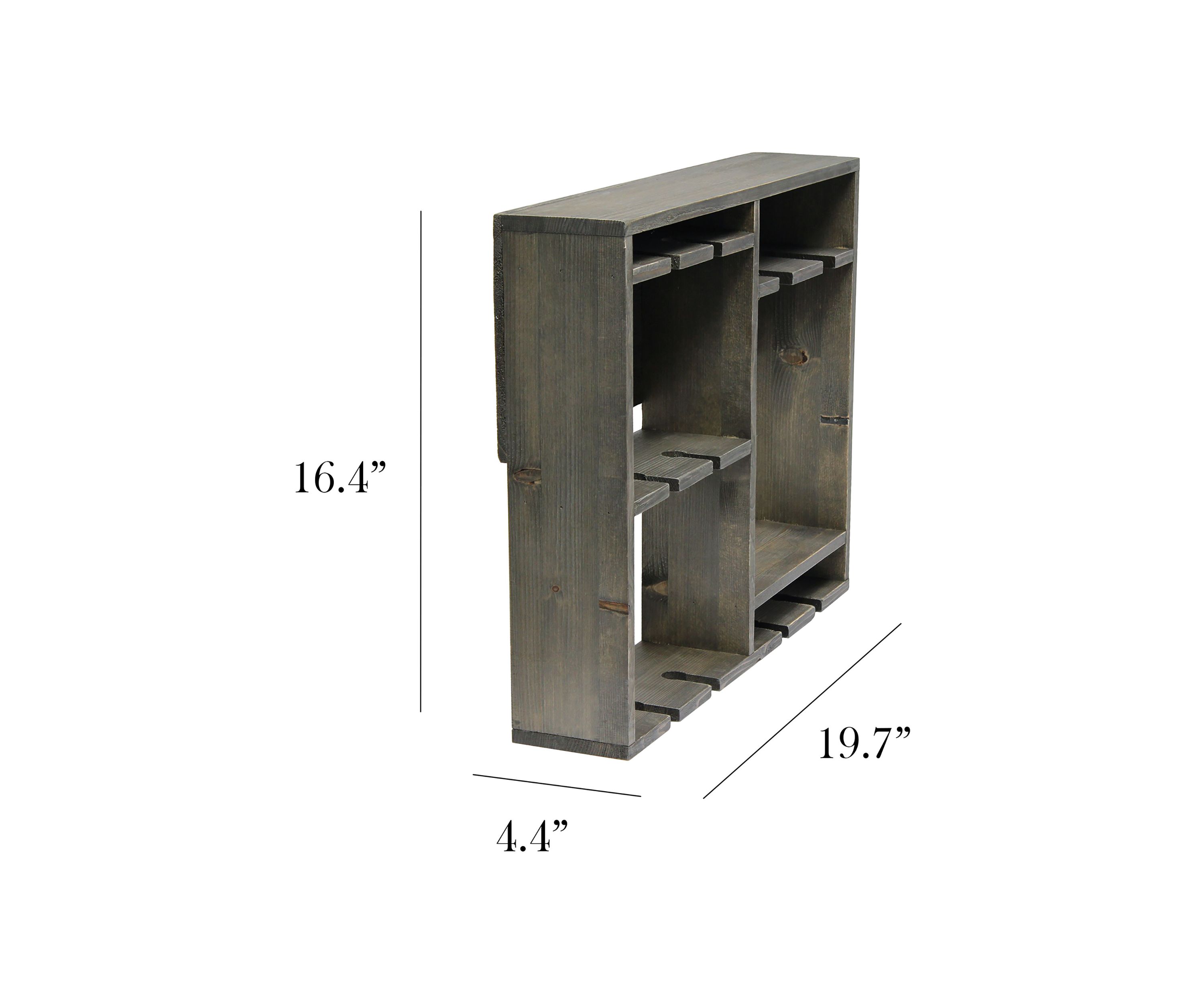 Bartow Wall Mounted Wood Wine Rack Shelf with Glass Holder