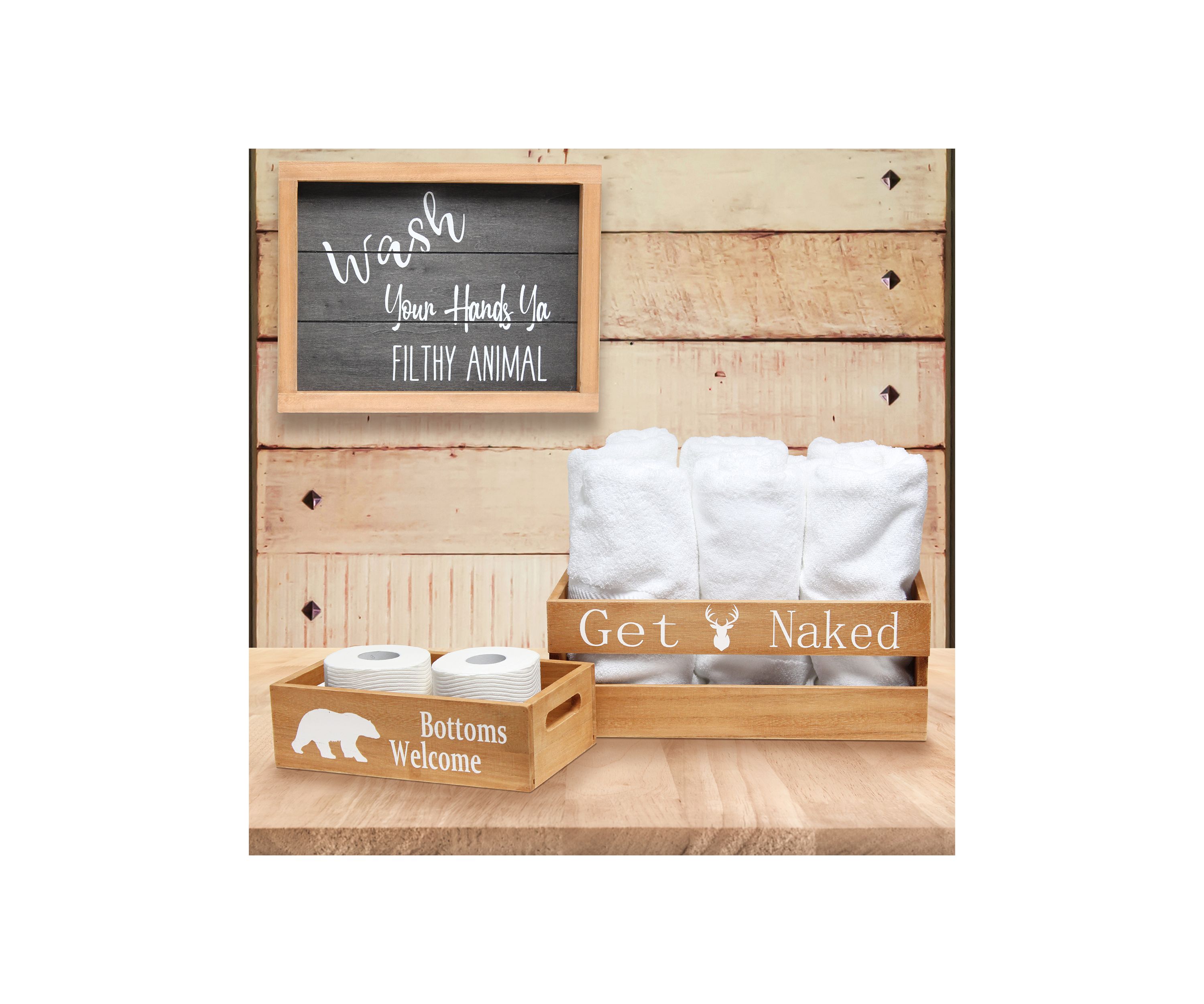 Large 3-Piece Decorative Cabin Bath Set