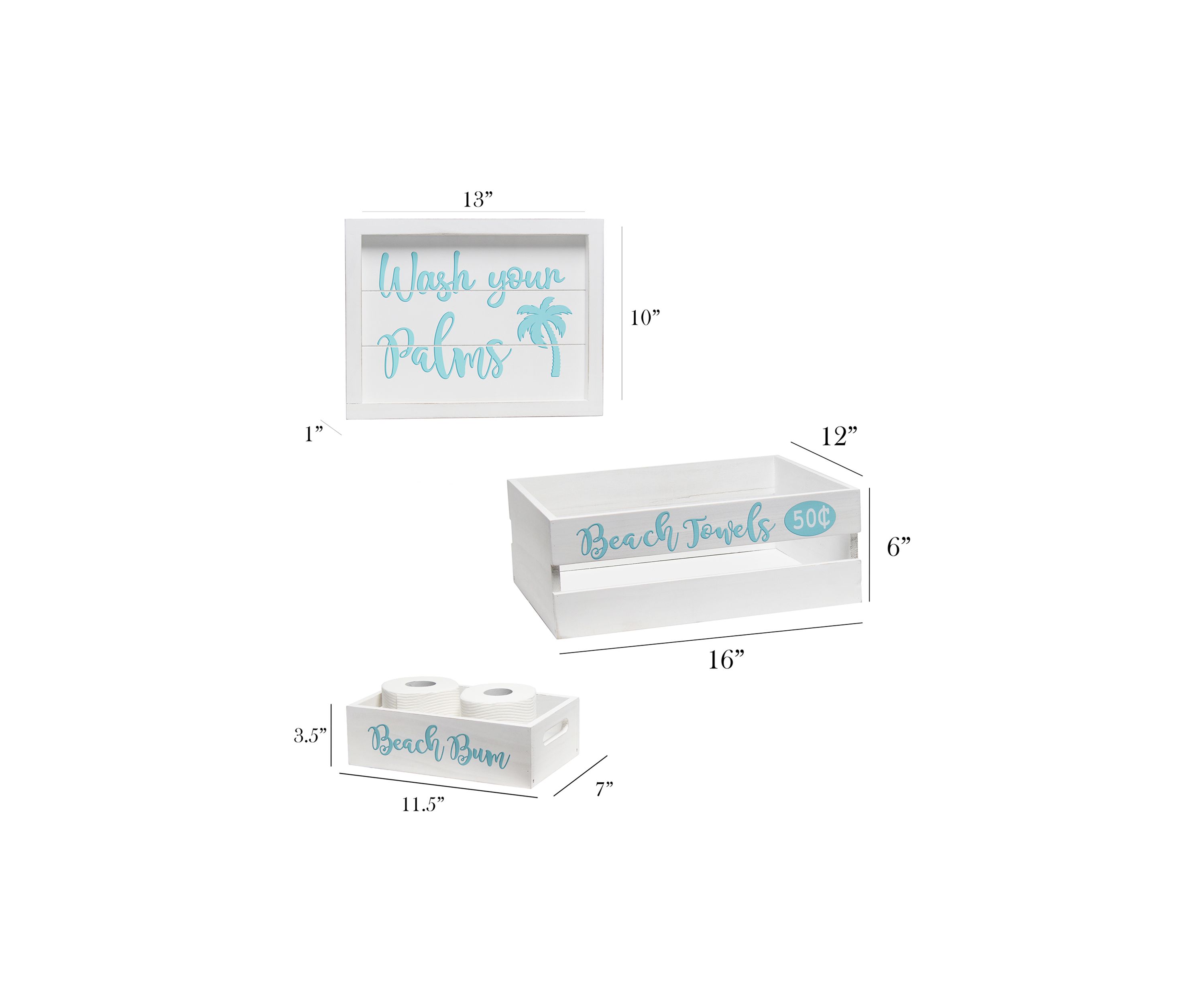 Large 3-Piece Decorative Coastal Bath Set