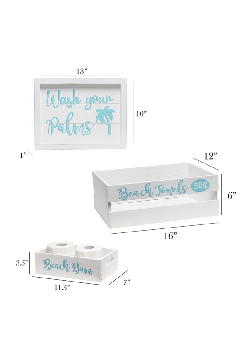 Large 3-Piece Decorative Coastal Bath Set