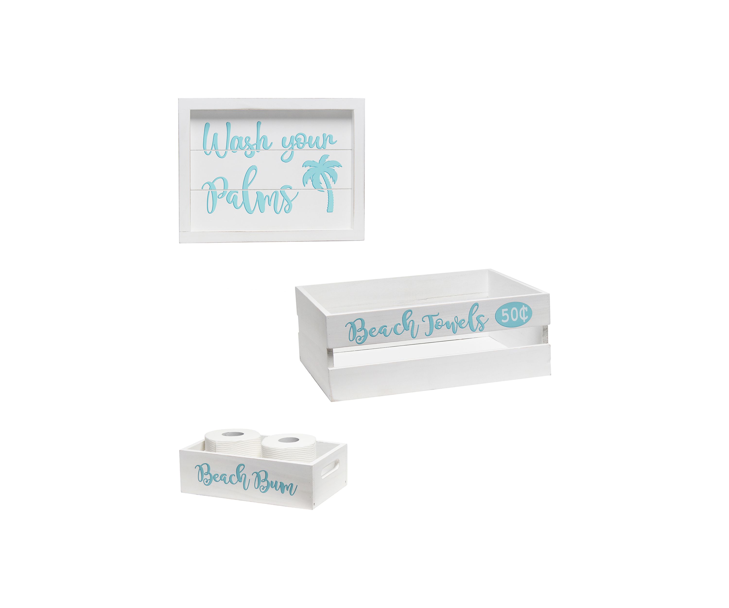 Large 3-Piece Decorative Coastal Bath Set