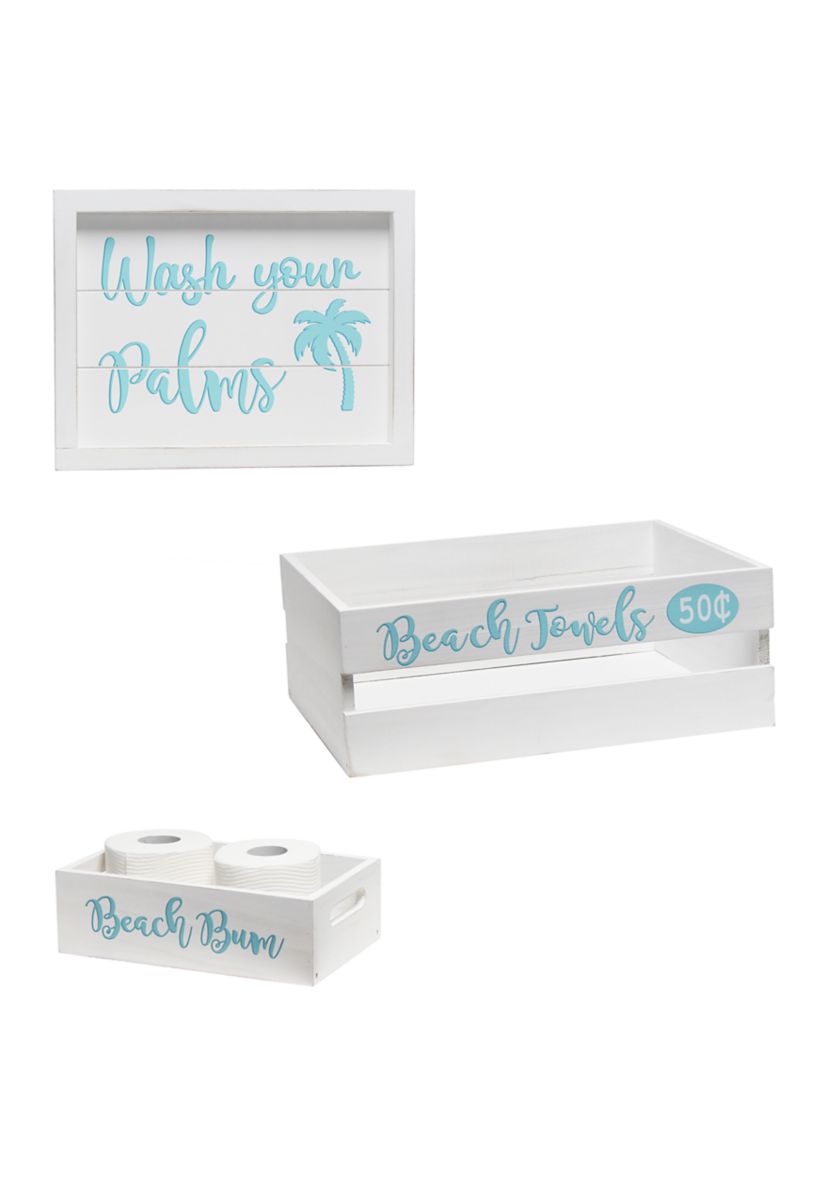 Large 3-Piece Decorative Coastal Bath Set