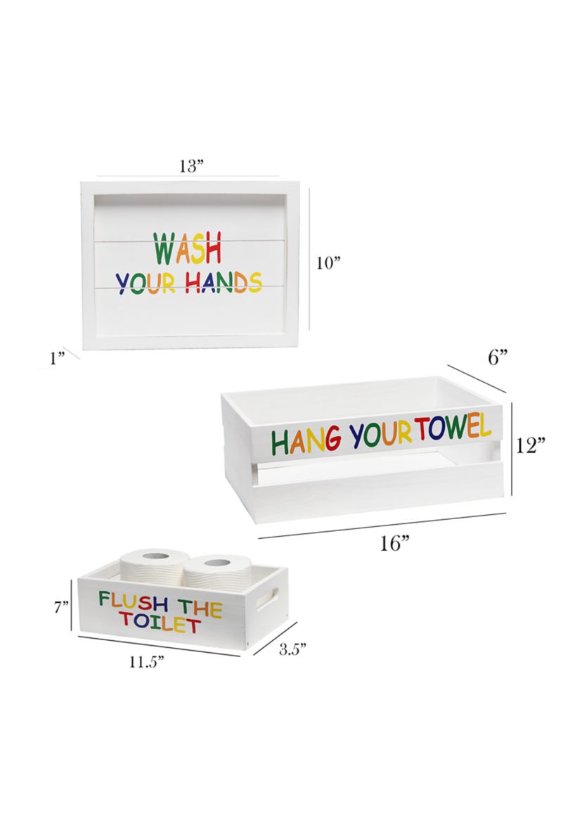 Large 3-Piece Decorative Kids Bath Set