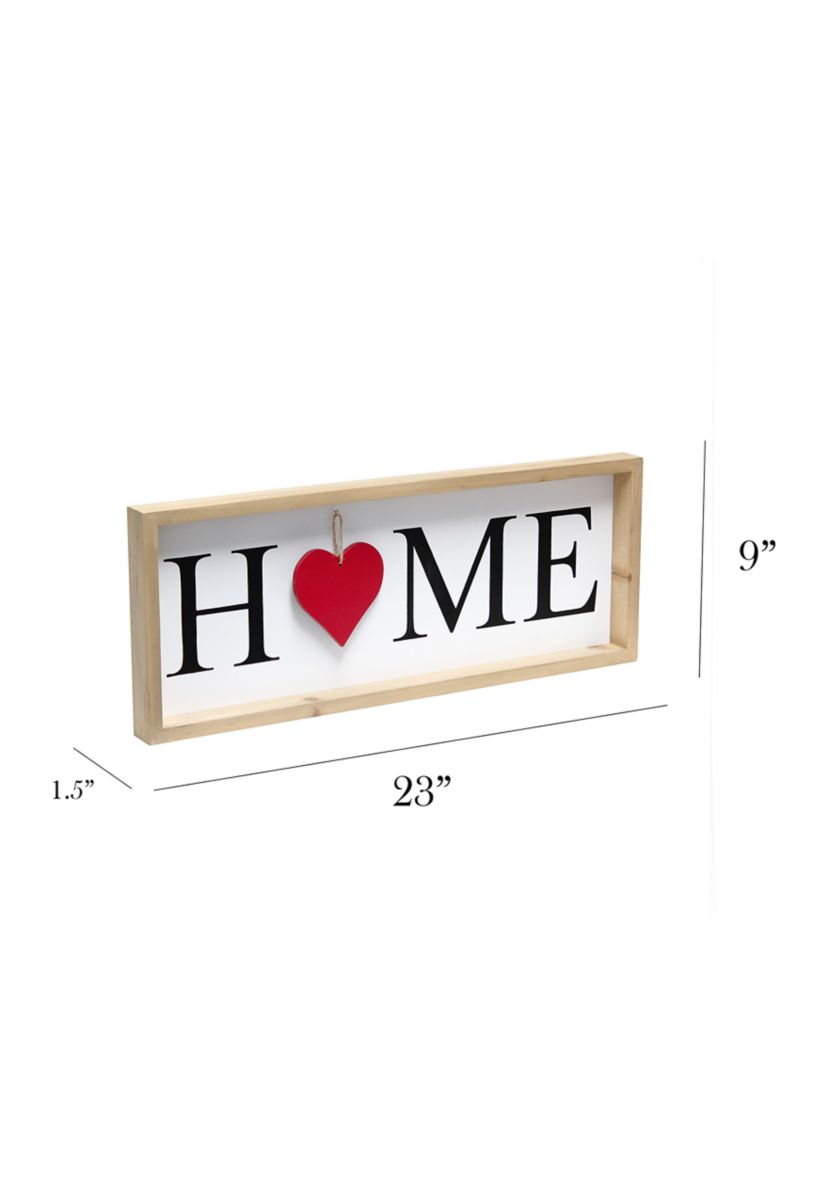 Rustic Farmhouse Wooden Seasonal Interchangeable Symbol "Home" Frame with 12 Ornaments, White Wash