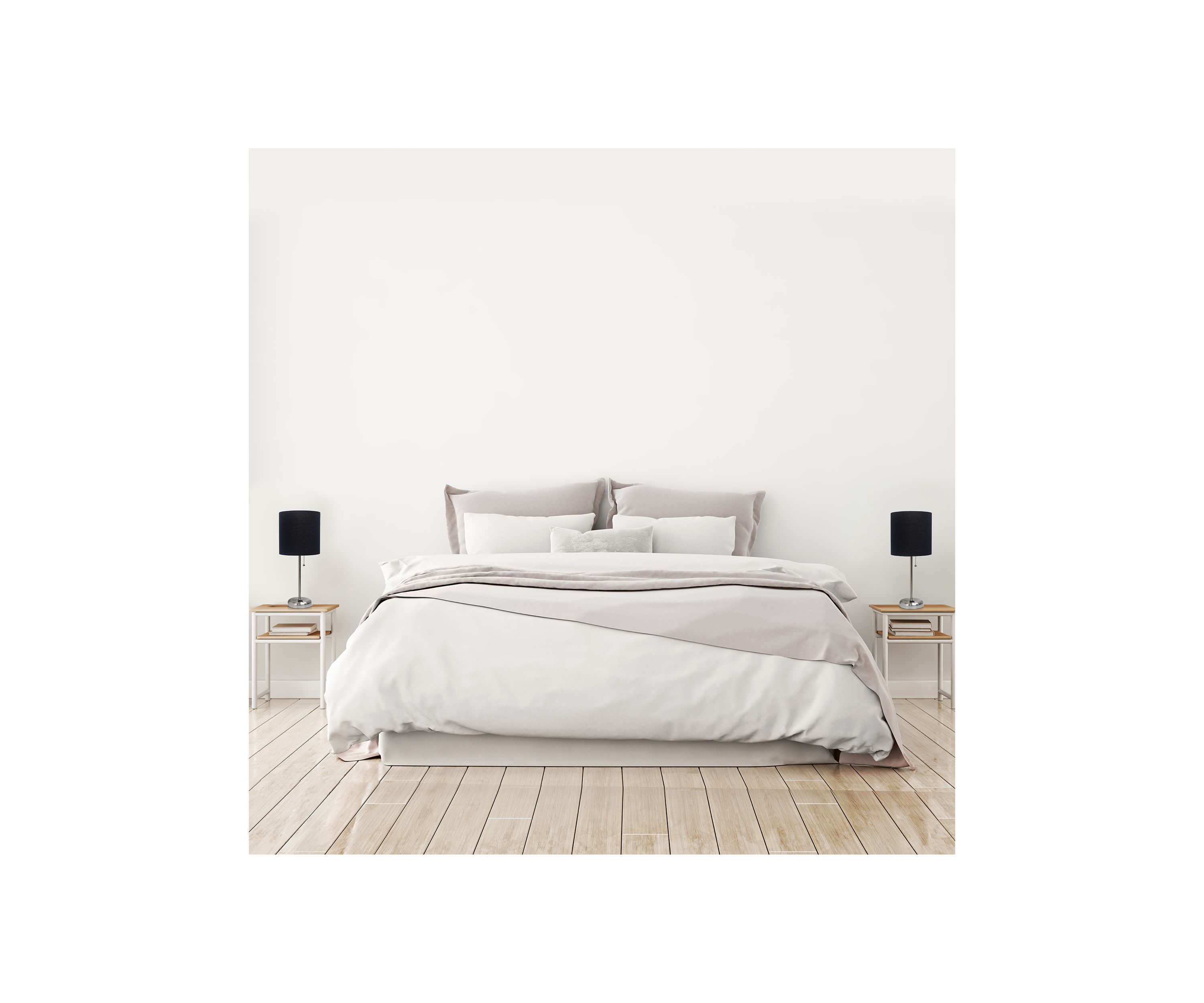Stick Lamp with USB Charging Port and Fabric Shade 2 Pack Set