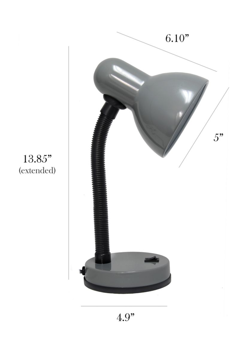 Basic Metal Desk Lamp with Flexible Hose Neck