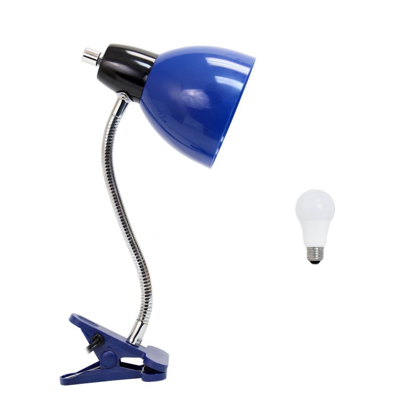 15.25" Adjustable Clip Lamp Light with LED Bulb, Blue