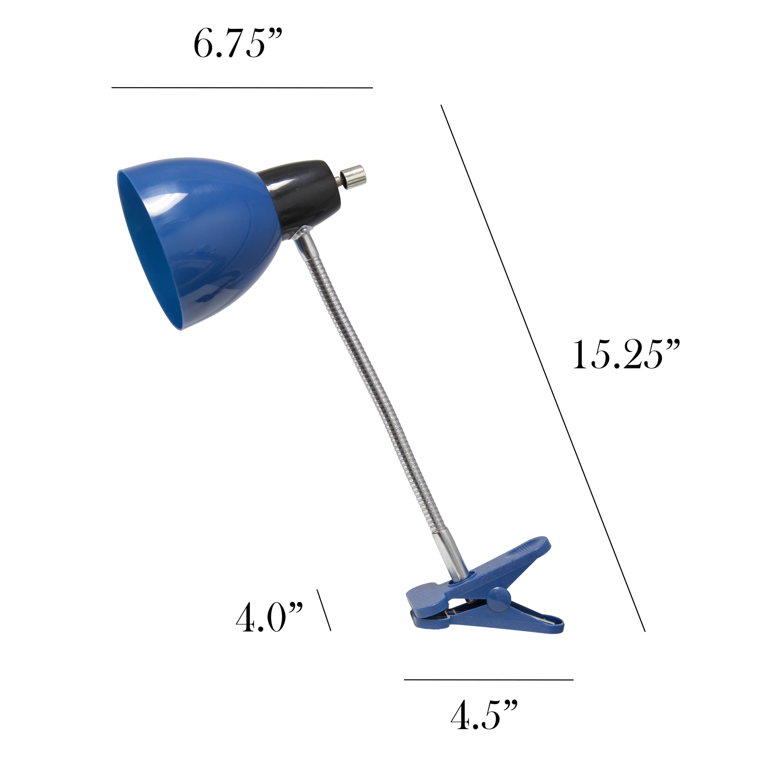 15.25" Adjustable Clip Lamp Light with LED Bulb, Blue