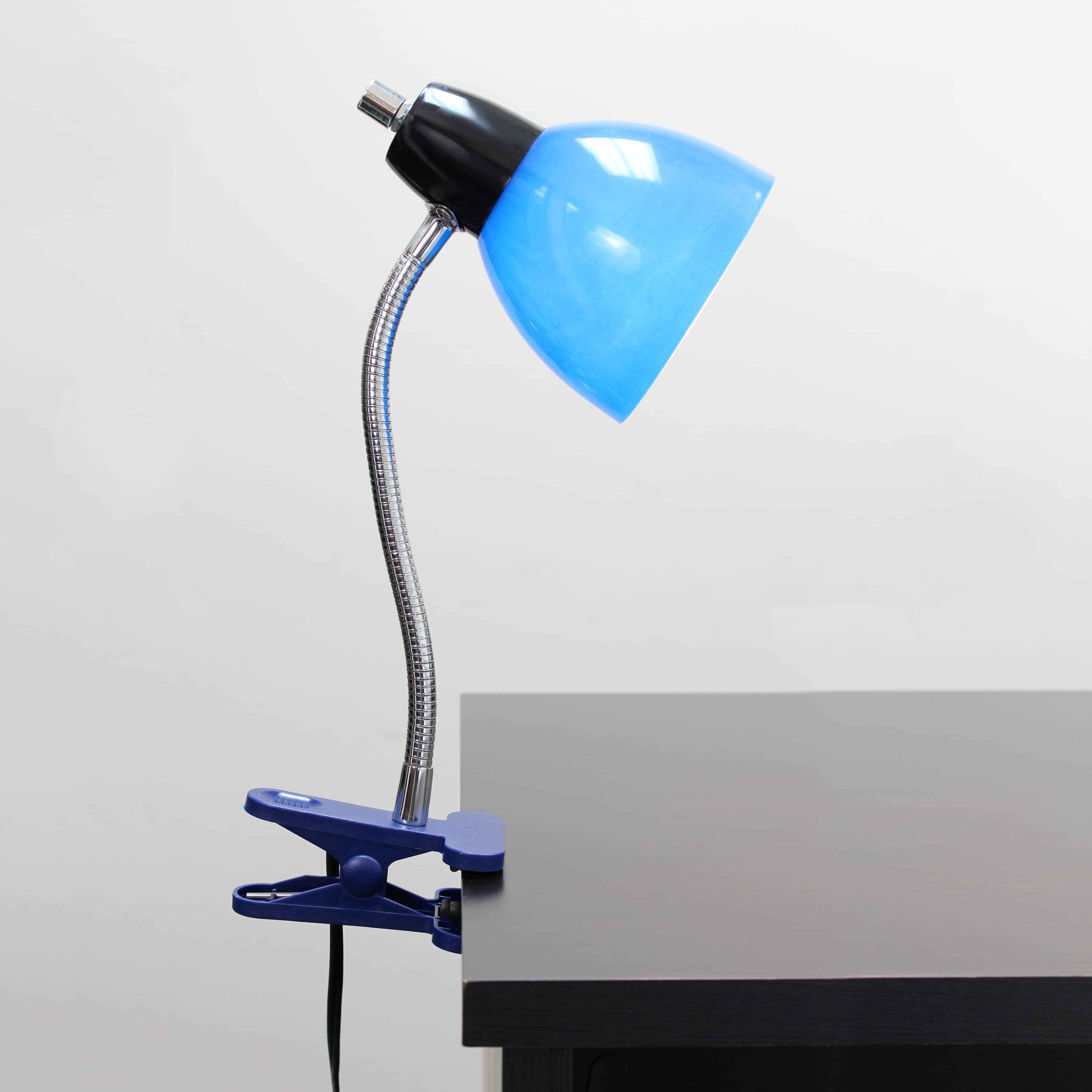 15.25" Adjustable Clip Lamp Light with LED Bulb, Blue