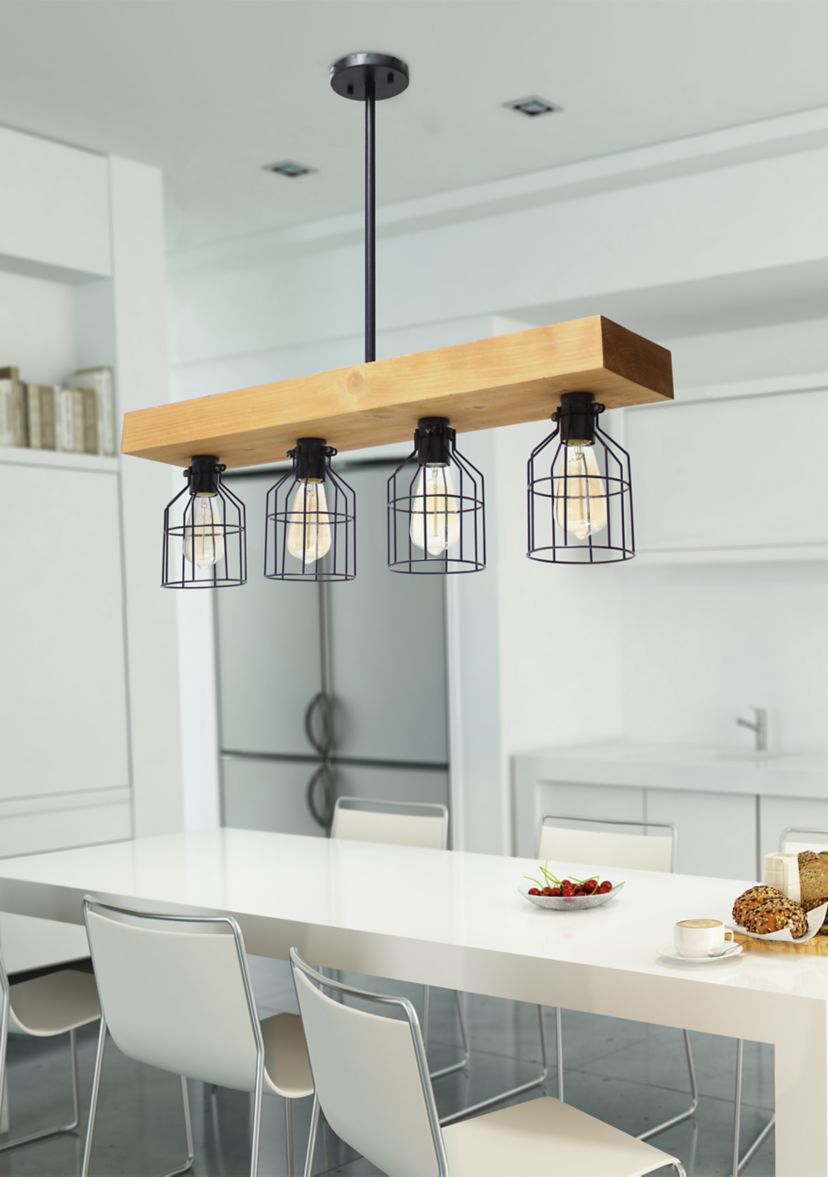 4 Light Farmhouse Beam Pendant
