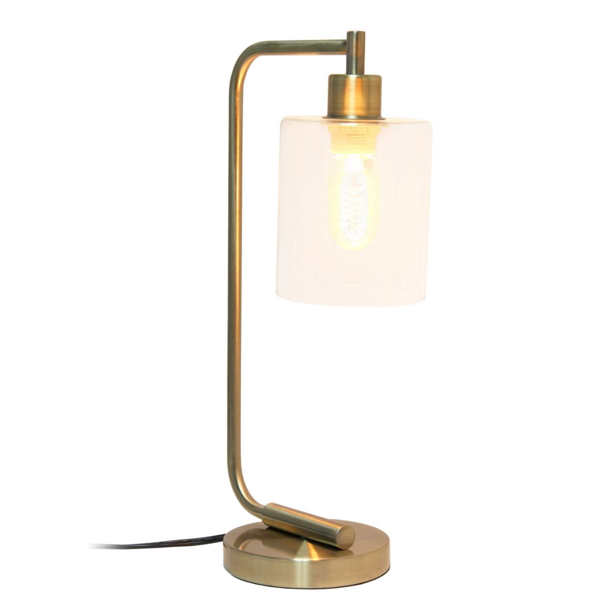 Modern Iron Desk Lamp with Glass Shade