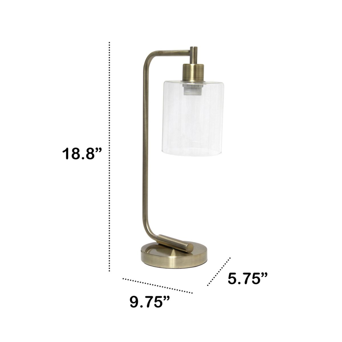 Modern Iron Desk Lamp with Glass Shade