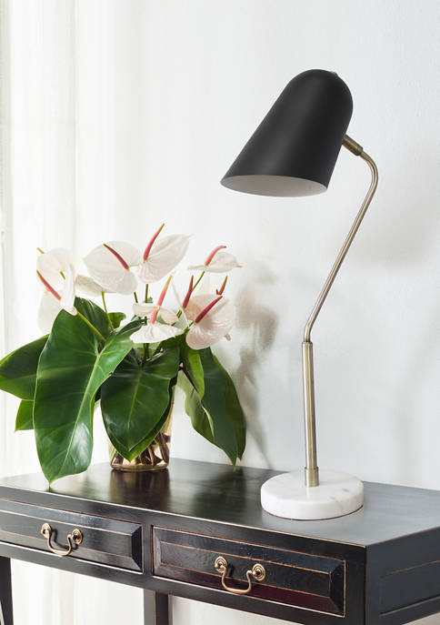 Lalia Home Asymmetrical Marble and Metal Desk Lamp