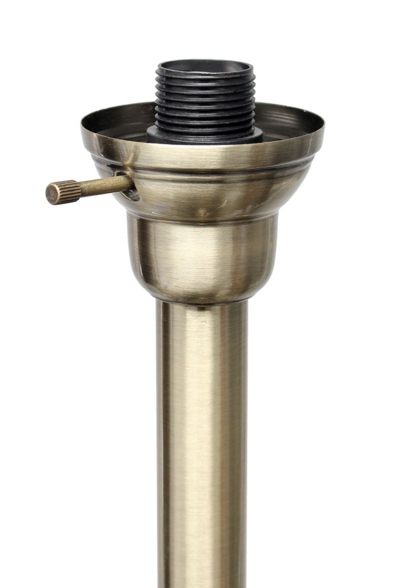 Torchiere Floor Lamp with 2 Reading Lights and Scalloped Glass Shades, Antique Brass