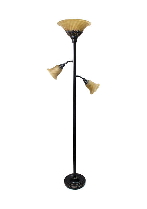 Lalia Home Torchiere Floor Lamp With 2, Catalina Lighting 2 Light Silver Finish Torchiere Floor Lamp
