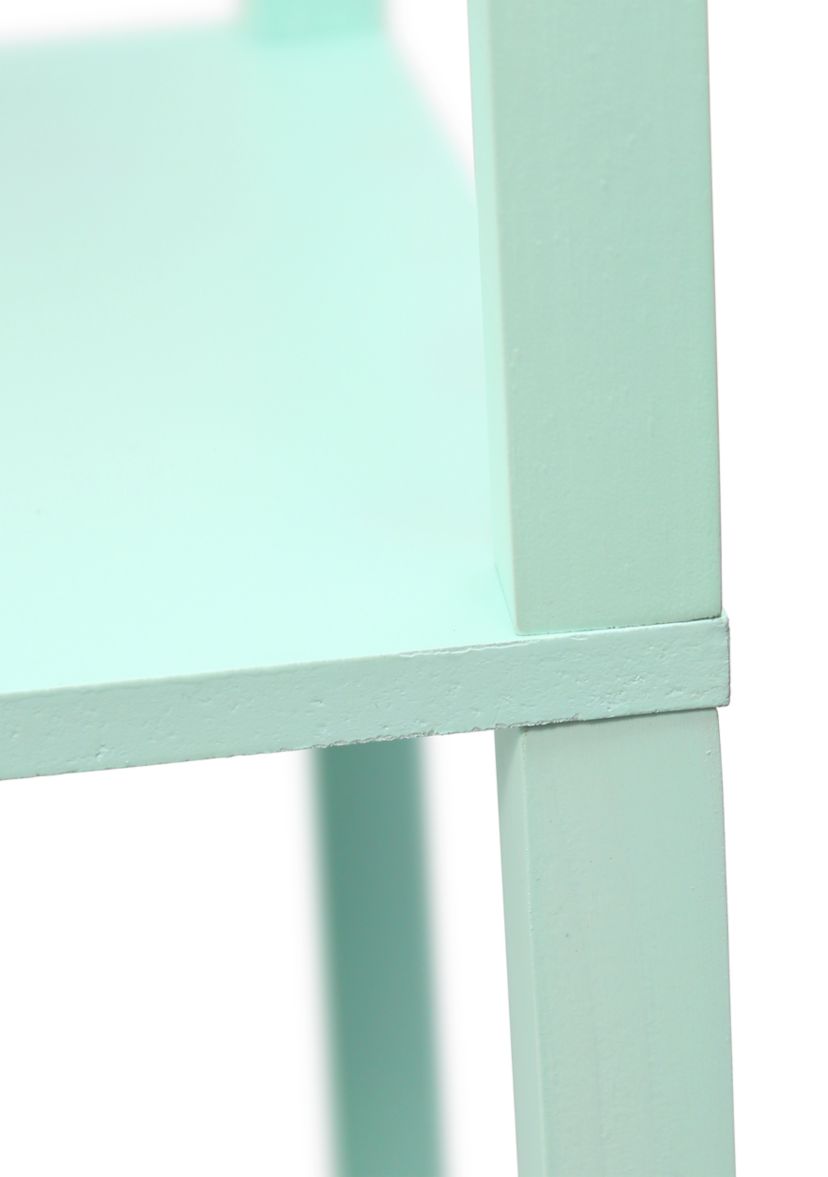 Column Shelf Floor Lamp with Linen Shade, Aqua