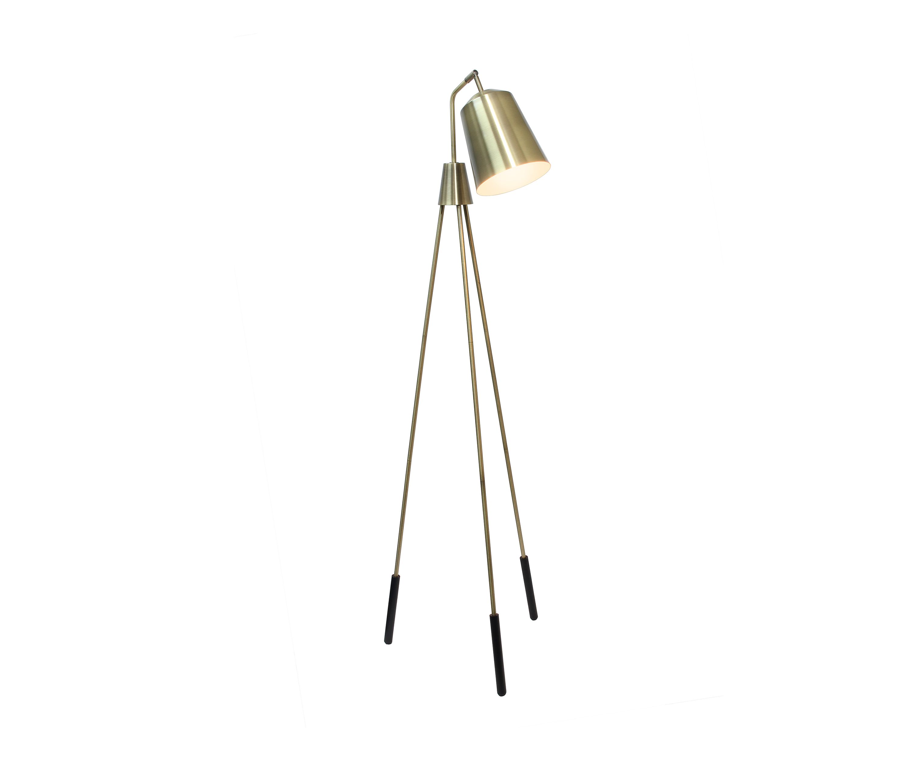 Industrial One Light Tripod Floor Lamp with Interior White Spotlight