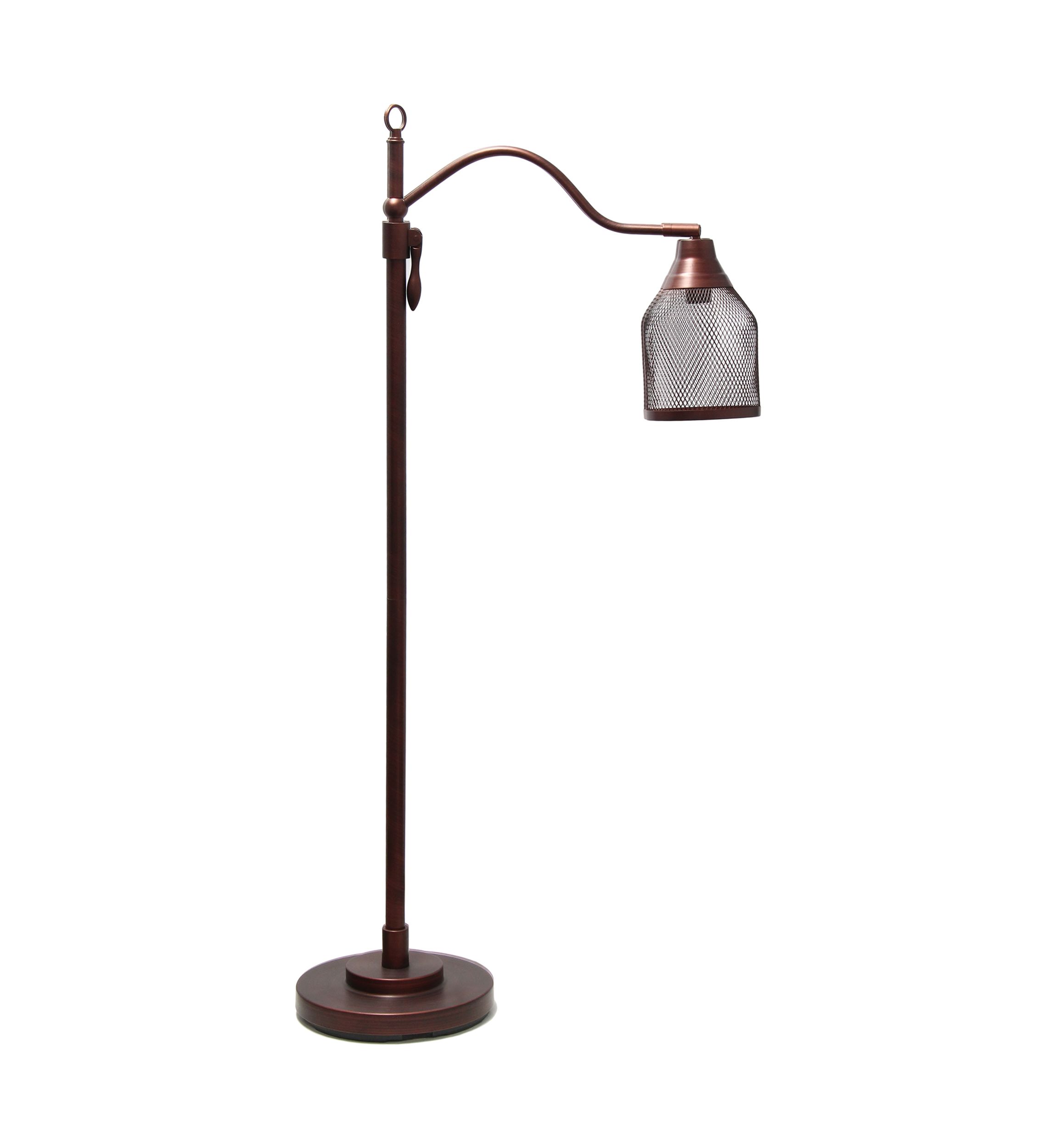 Vintage Arched One Light Floor Lamp with Iron Mesh Shade