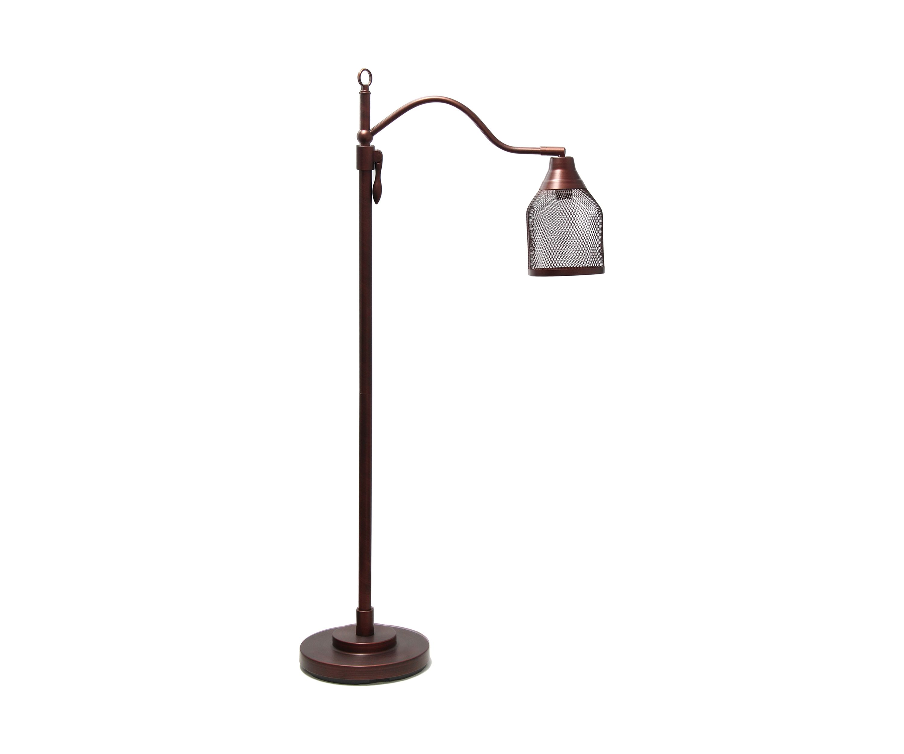 Vintage Arched One Light Floor Lamp with Iron Mesh Shade