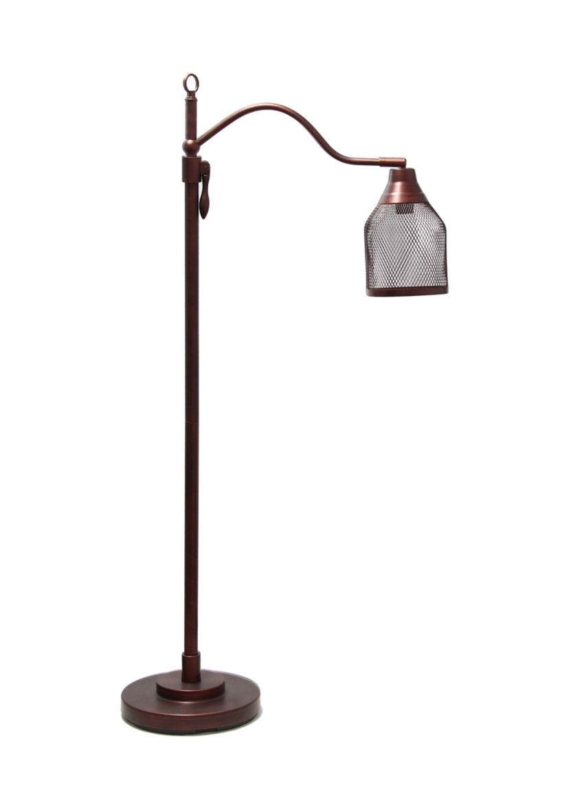 Vintage Arched One Light Floor Lamp with Iron Mesh Shade