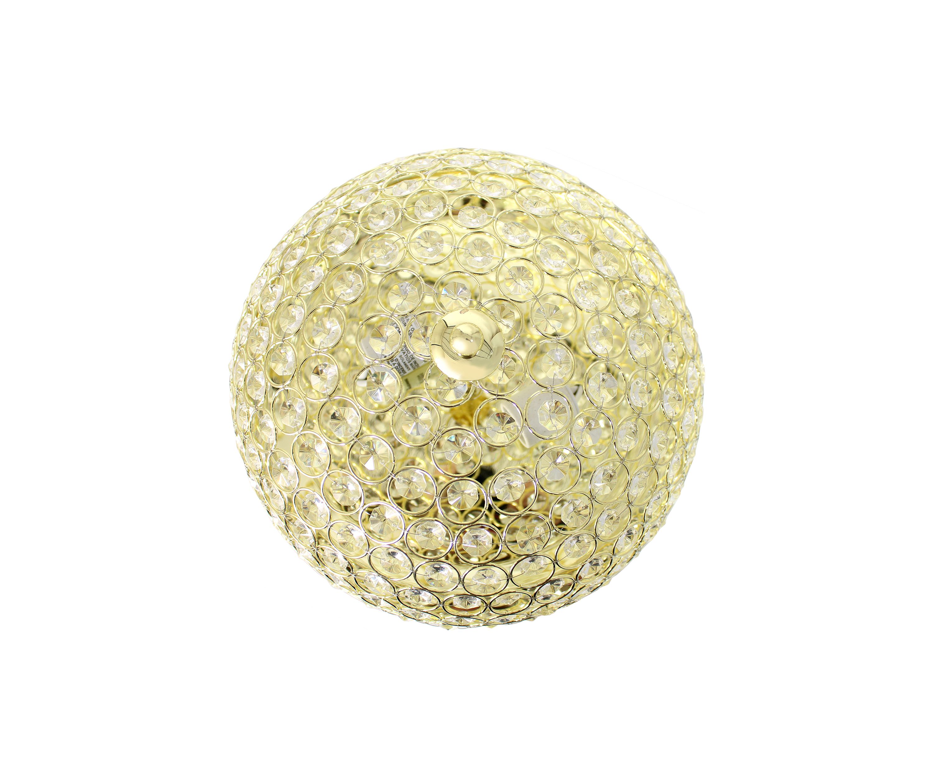 Crystal Glam 2 Light Ceiling Flush Mount, Gold
