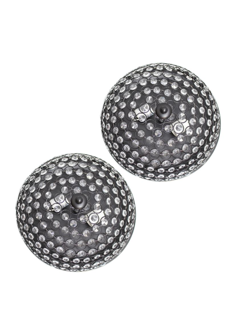 Crystal Glam 2 Light Ceiling Flush Mount, Restoration Bronze