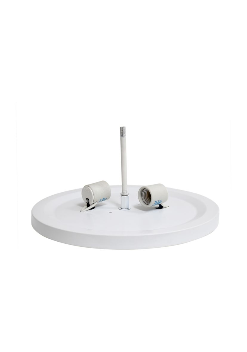 Crystal Glam 2 Light Ceiling Flush Mount, White